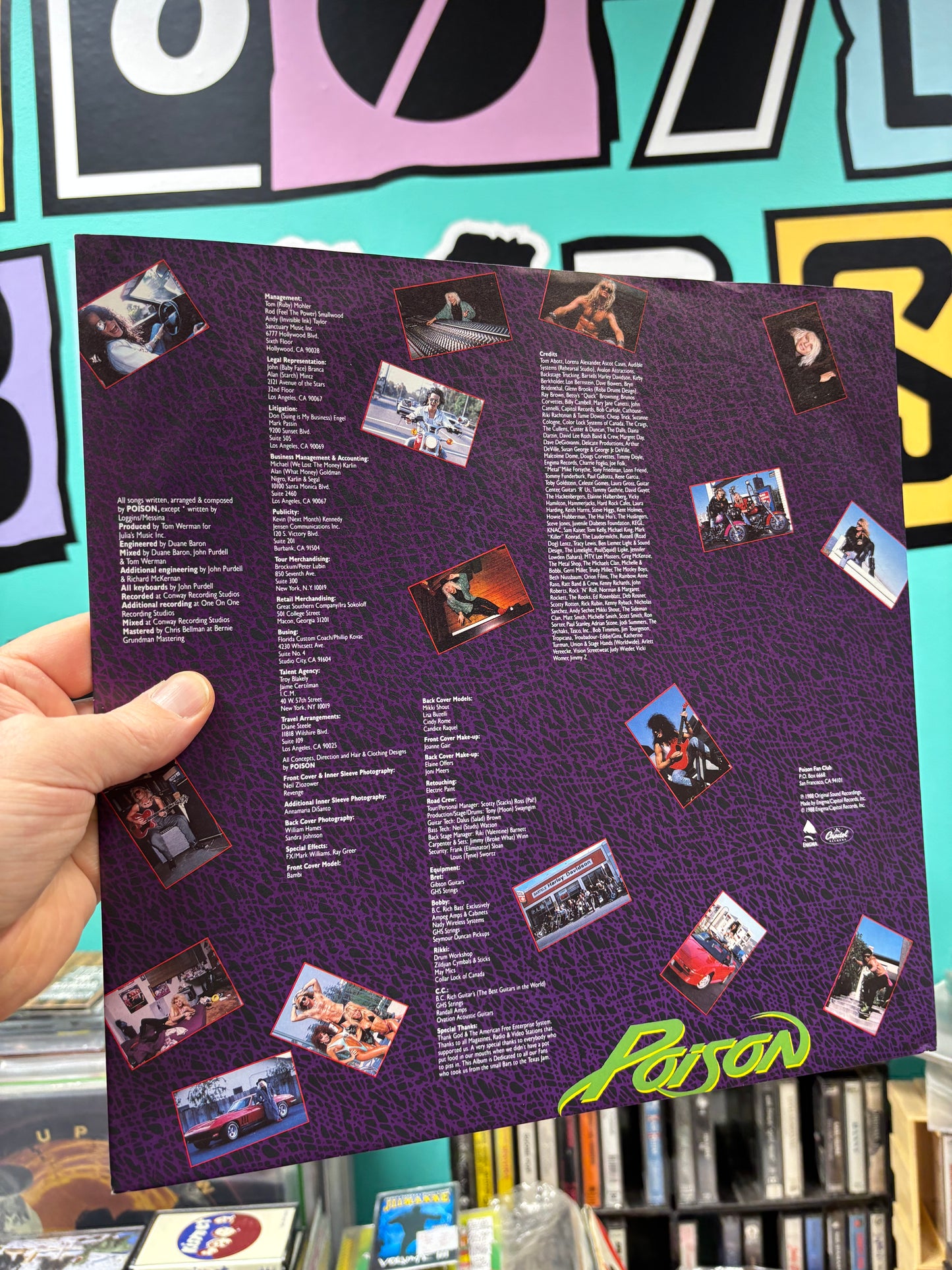 Poison: Open Up And Say…Ahh!, LP, Europe 1st pressing, Enigma, Capitol Records, EMI, Europe 1988