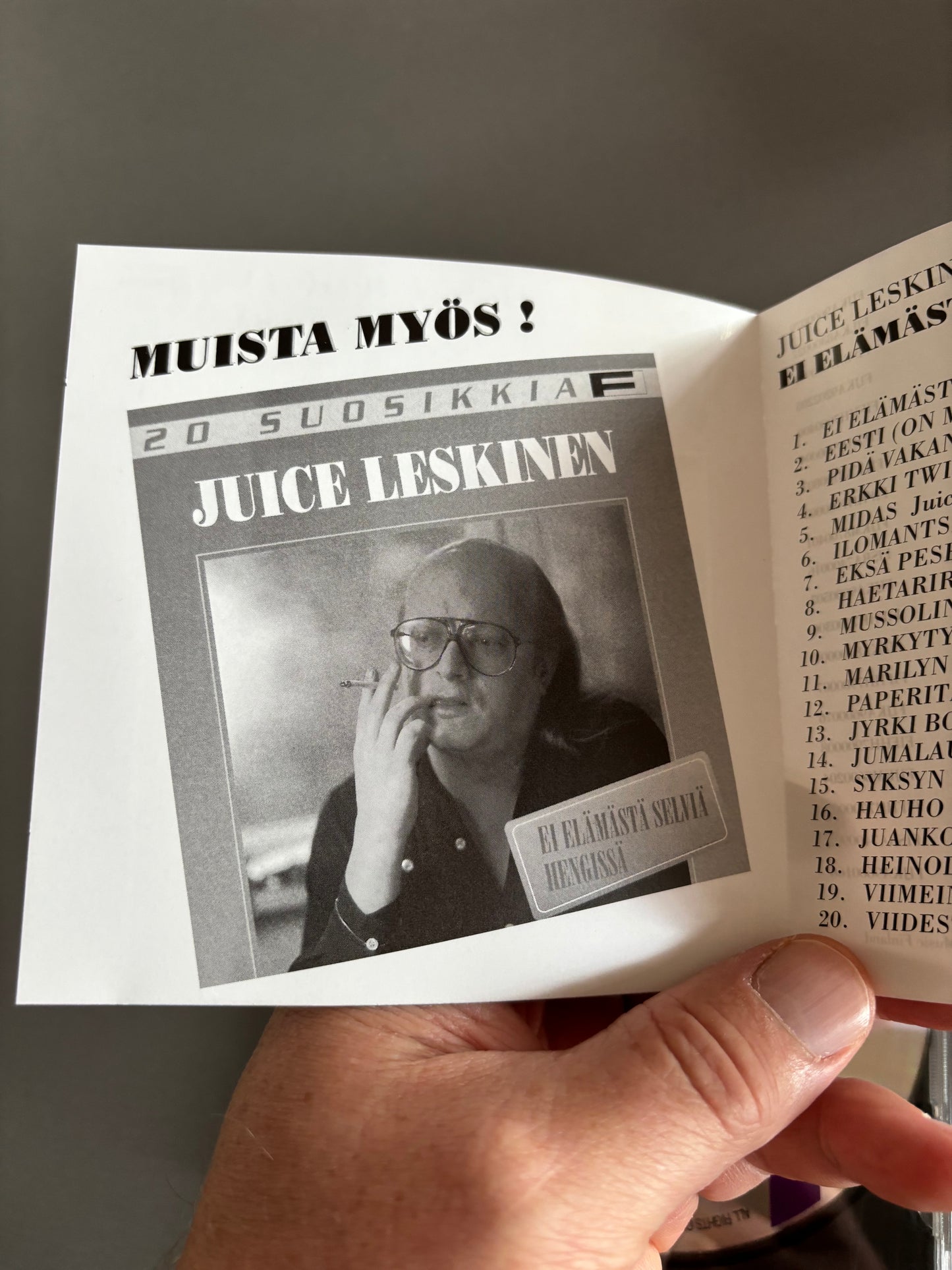 Juice Leskinen: Onnellinen Mies, 20 Suosikkia, CD, Only CD pressing, Compilation, Fazer Records, Finland 1997