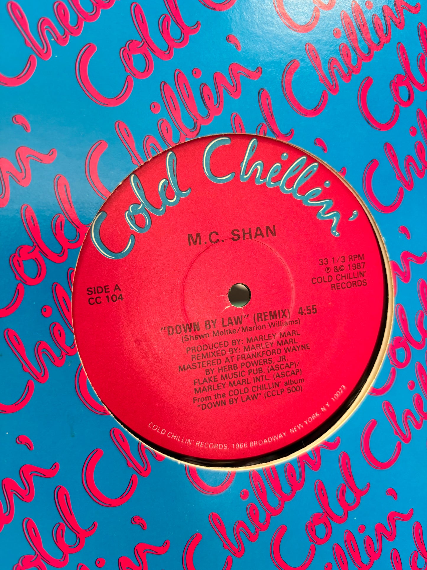 M.C. Shan: Down By Law (Remix), 12inch, Only pressing, Cold Chillin’, US 1987