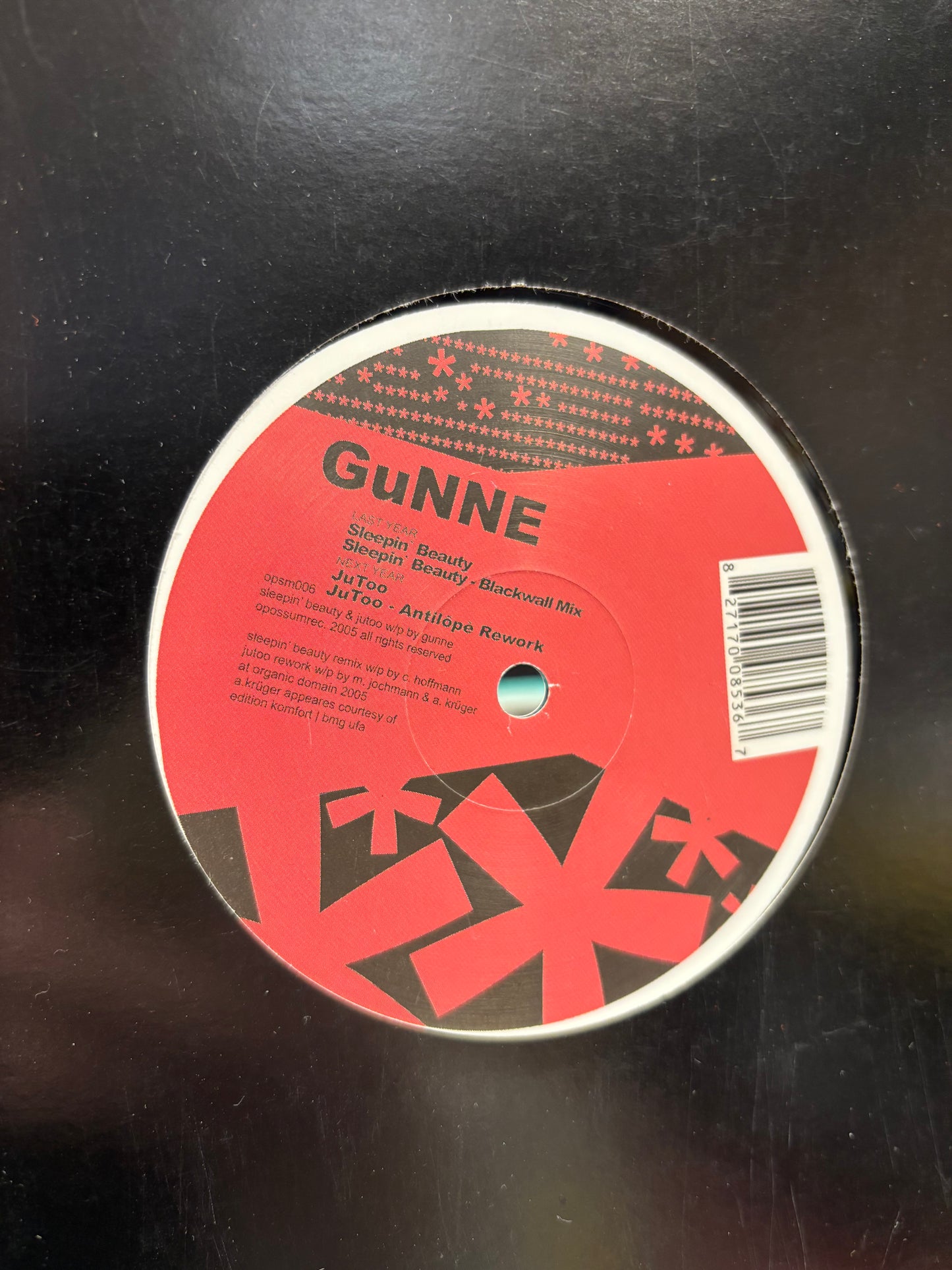 Gunne: Sleepin’ Beauty/JuToo, 12inch, Only official pressing, Opossum Recordings, Germany 2005