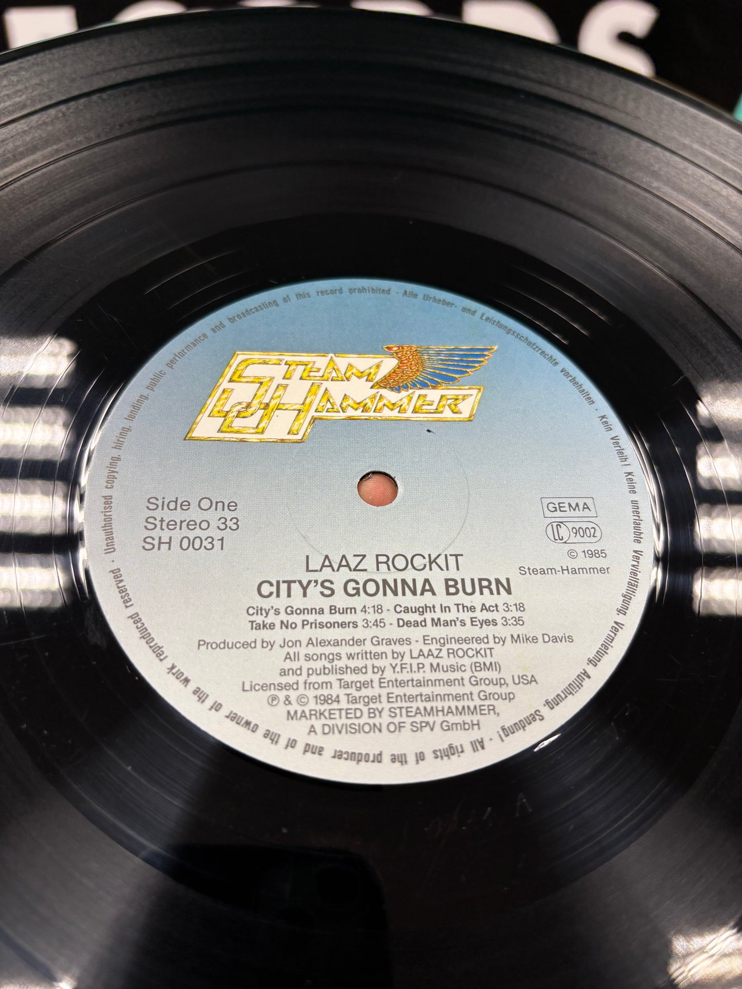 Laaz Rockit: City’s Gonna Burn, LP, Steamhammer, Germany 1985