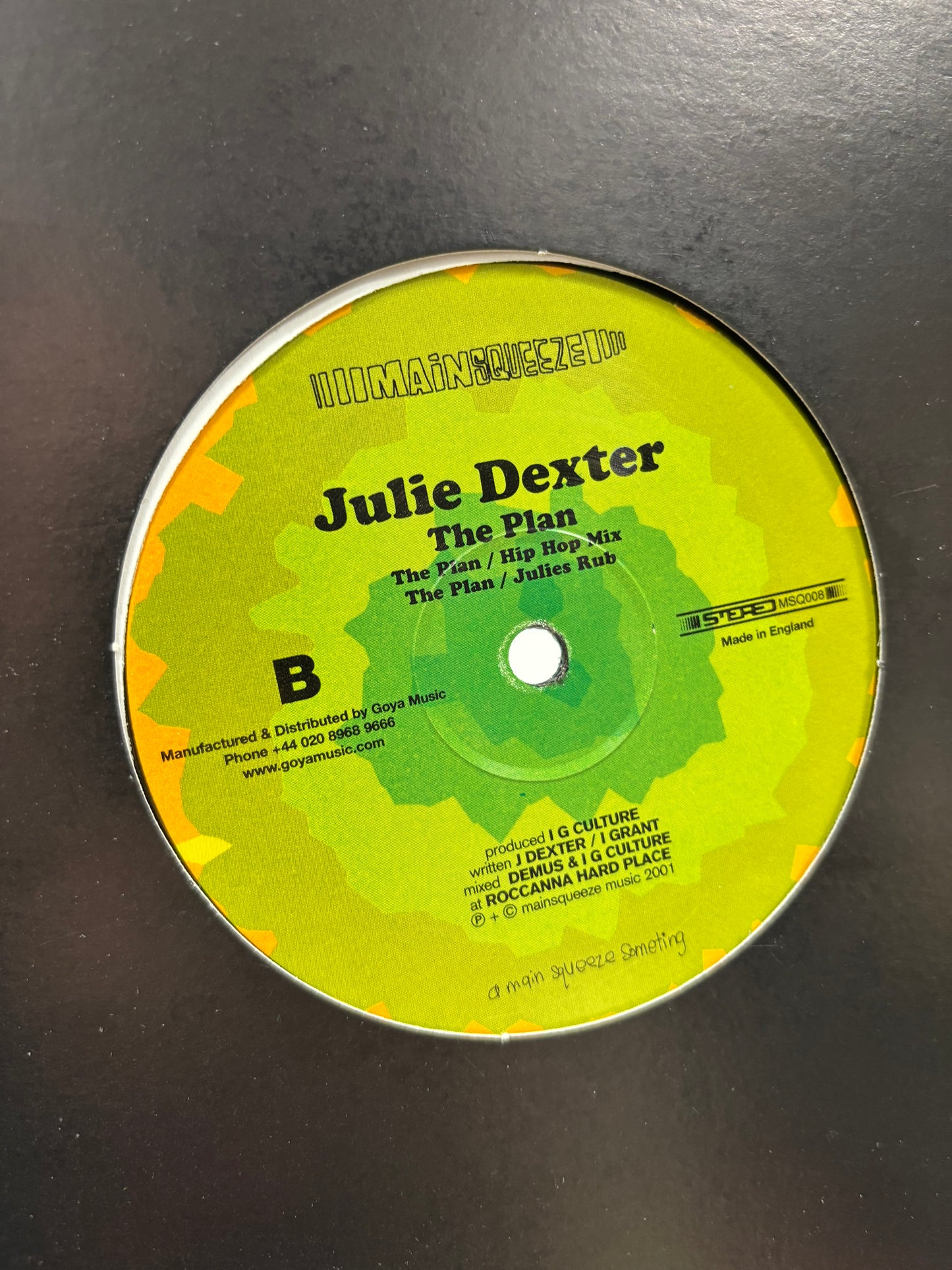 Julie Dexter: The Plan, 12inch, Only official pressing, Main Squeeze, UK 2001