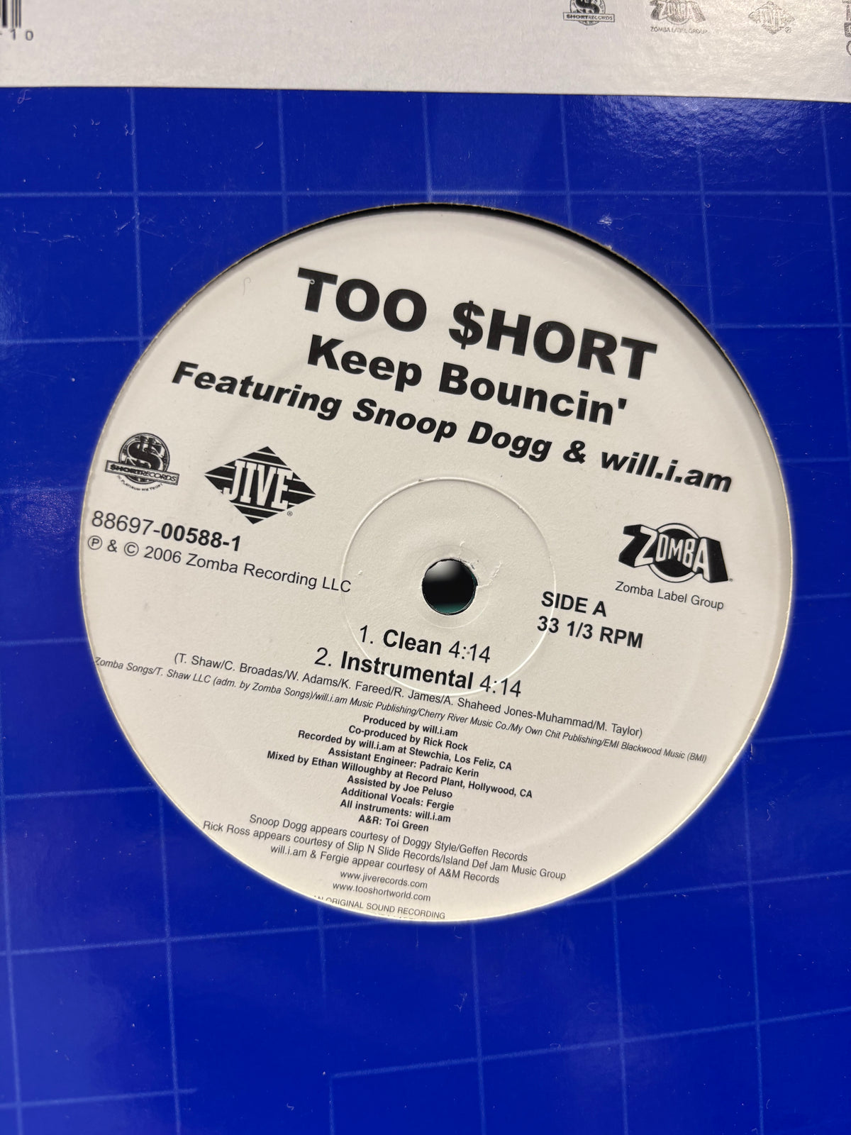 Too $hort: Keep Bouncin’, 12inch, 1st pressing, Only official vinyl pressing, Jive, US 2006