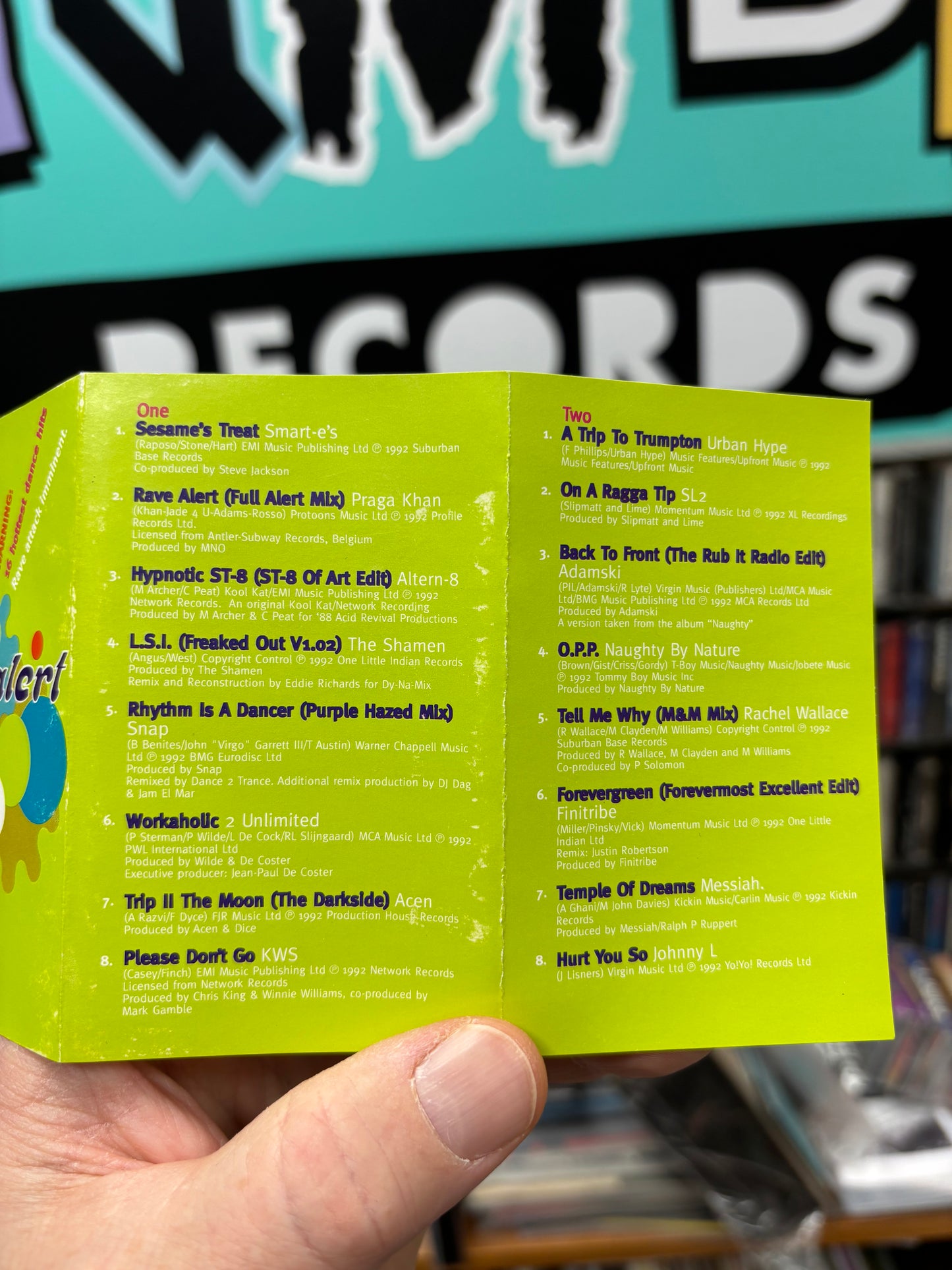 Rave Alert, C-cassette, Only cassette pressing, Telstar, UK & Ireland 1992