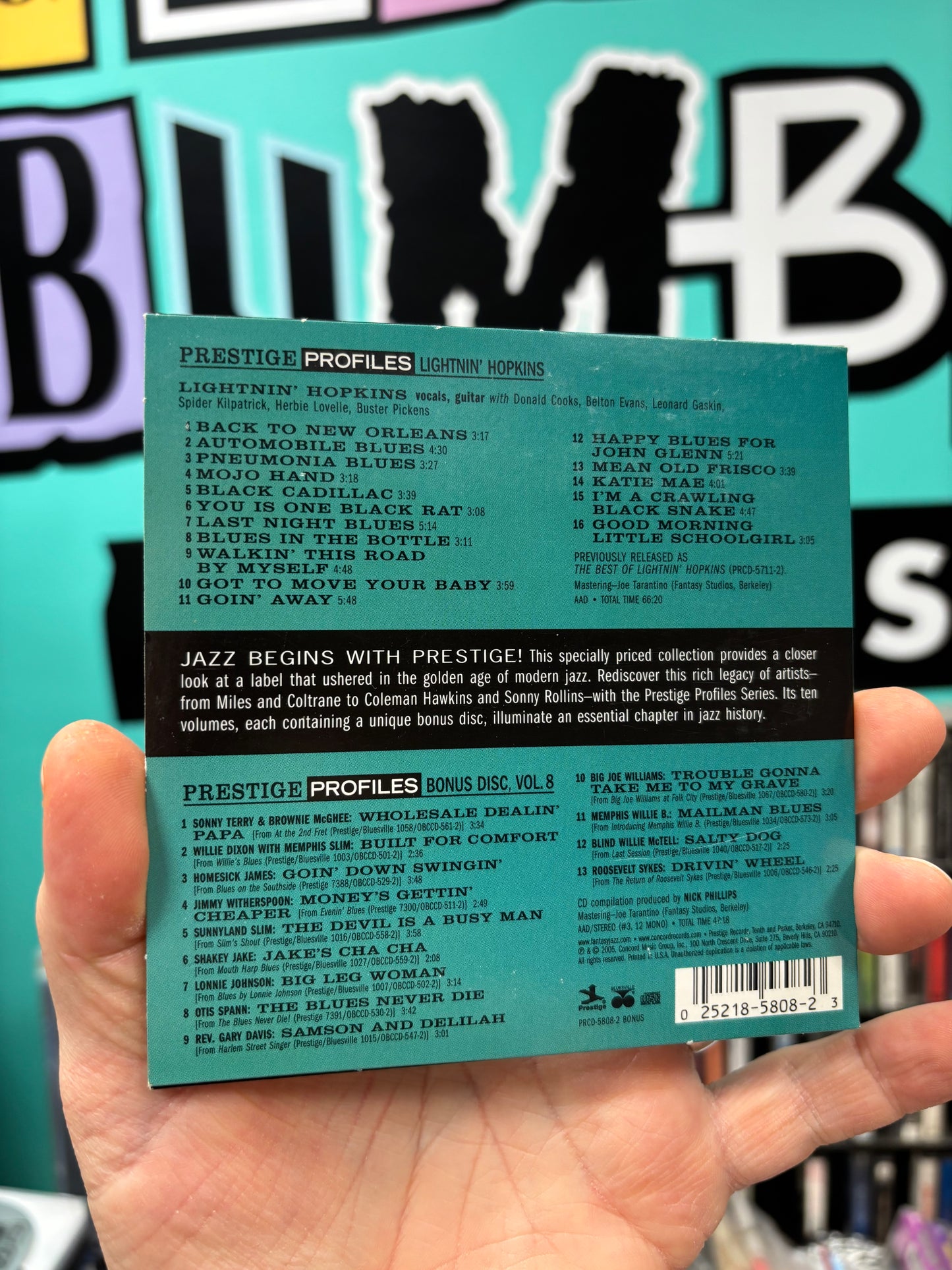Prestige Profiles Collector’s Edition Bonus Disc Volume 8 (Lightnin’ Hopkins), CD, Prestige, US 2005