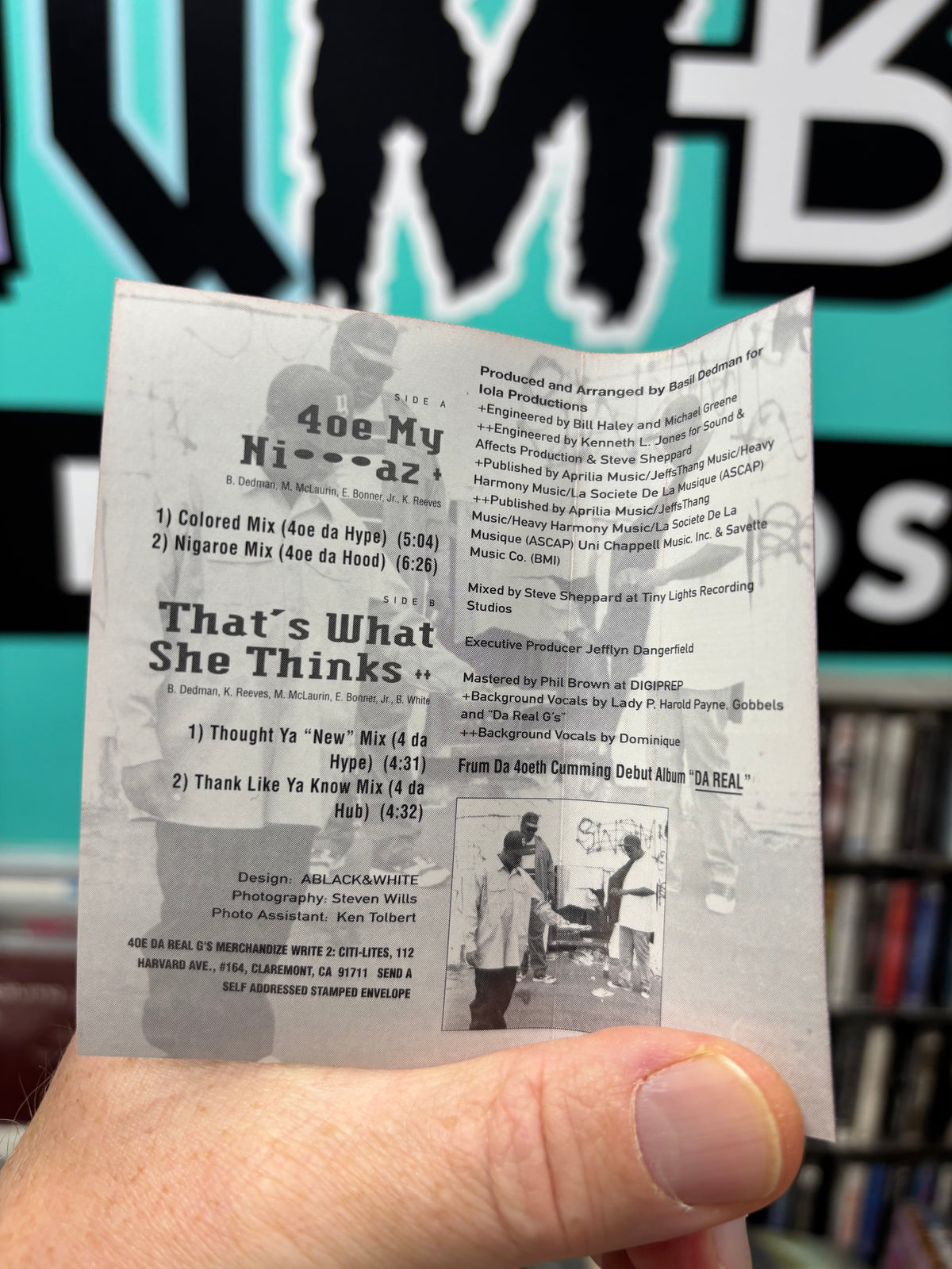 Real G’s: 4oe My Ni***az, cassette single, Dolby HX Pro, B NR, 1st pressing, Only cassette pressing, P.I.R.A.T.E. Records, US 1993