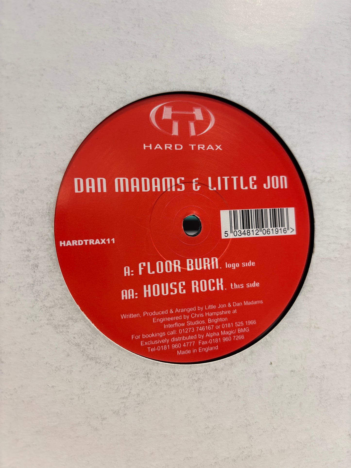 Dan Madams: Floor Burn/House Rock, 12inch, Only official pressing, Hard Trax, UK 2000