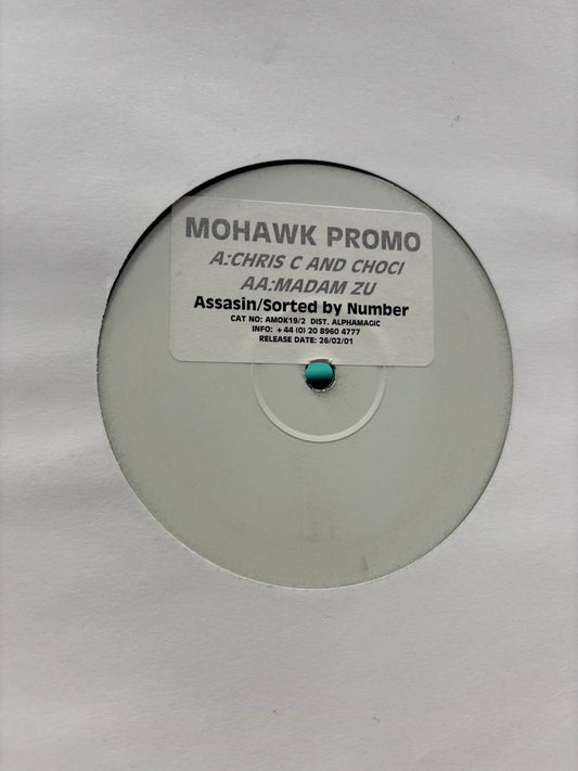 Chris C & Choci: Assasin/Madam Zu: Sorted by Number, 12inch, white label, promo, Mohawk Records, UK 2001