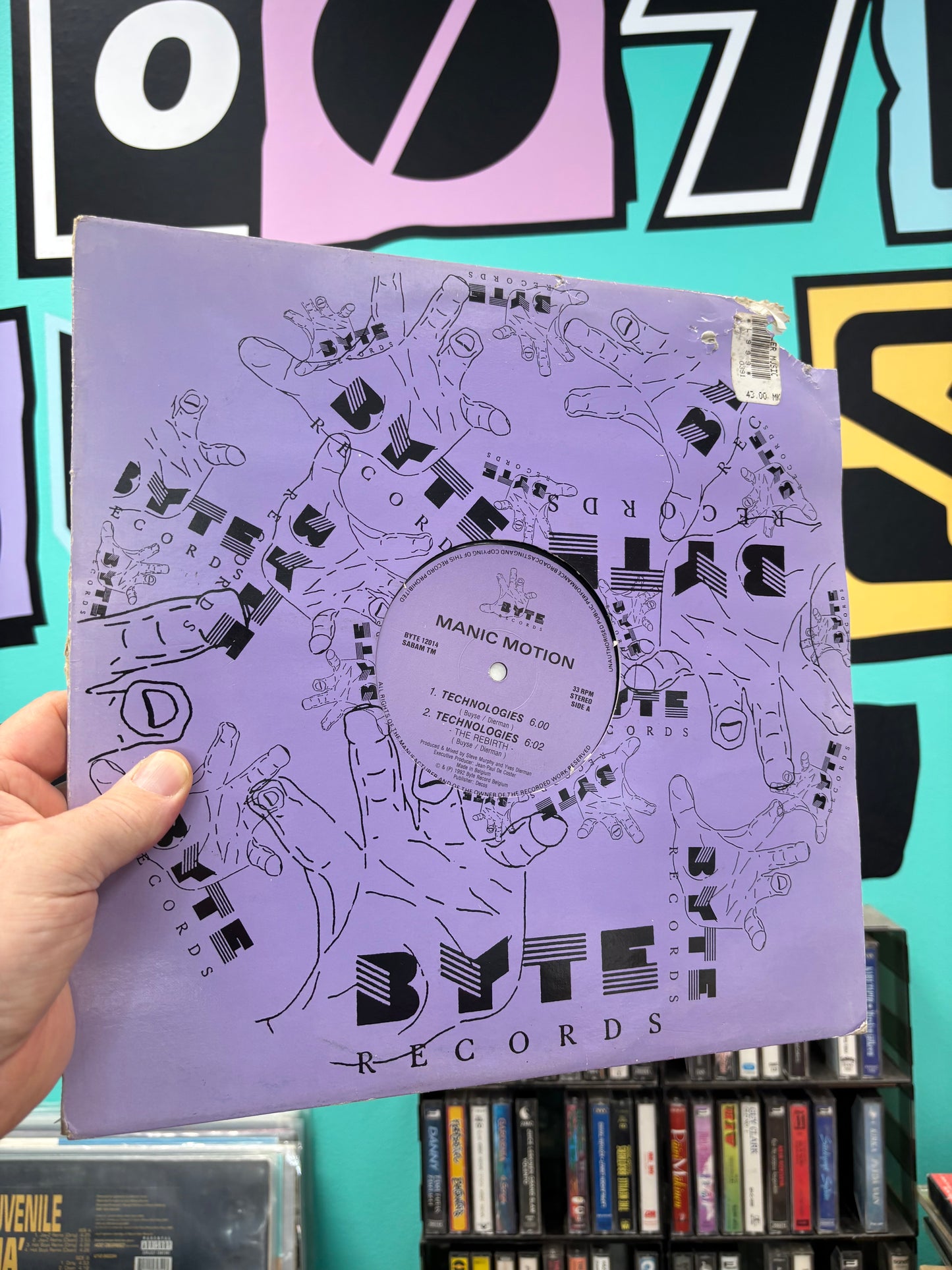 Manic Motion: Technologies/Sidelines, 12inch, Only pressing, Byte Records, Belgium 1992
