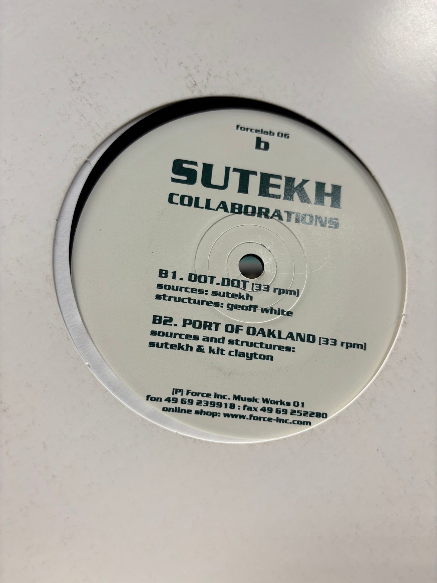 Sutekh: Colloborations, 12inch, Only official pressing, Force Lab, Germany 2001