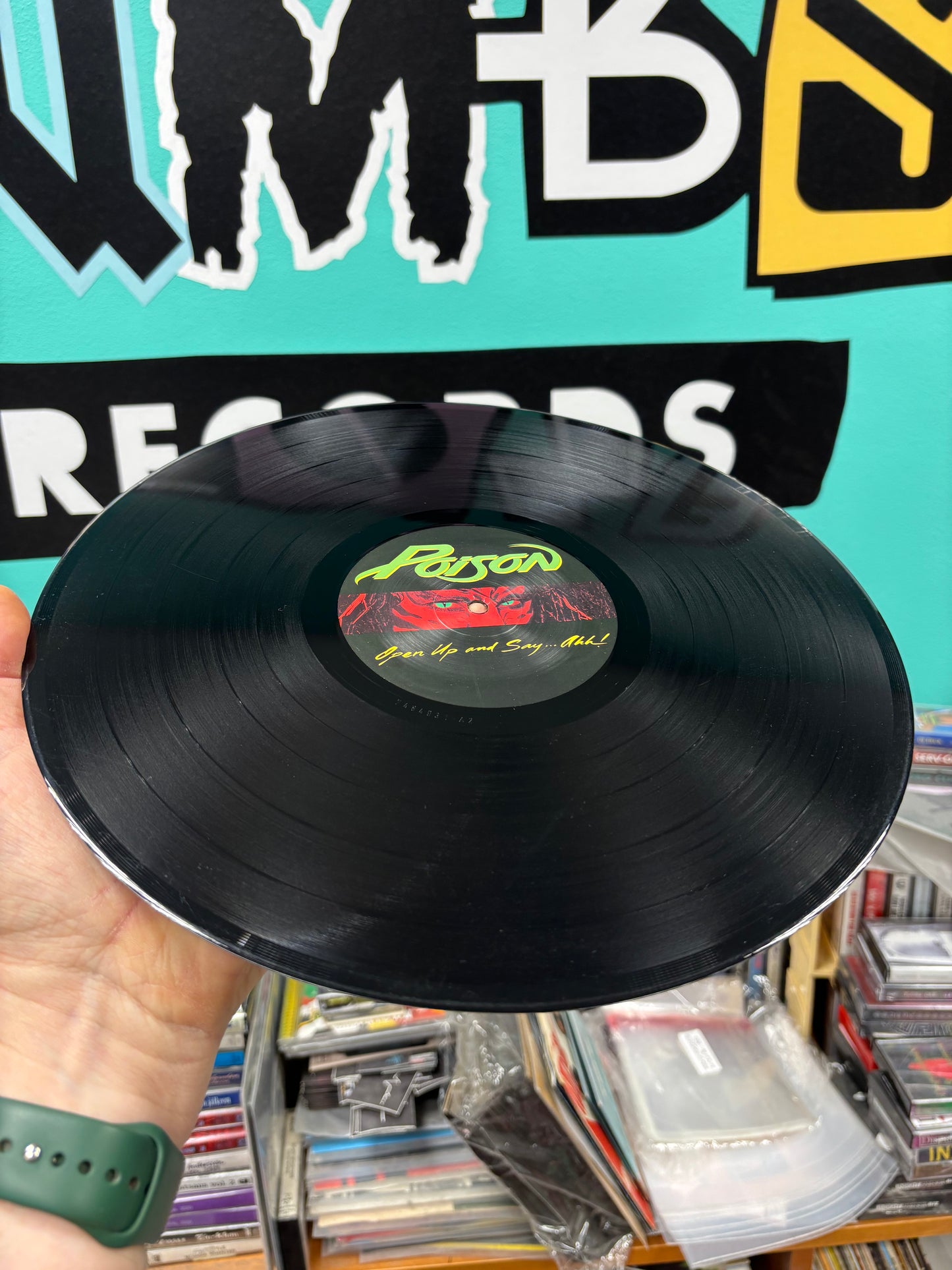 Poison: Open Up And Say…Ahh!, LP, Europe 1st pressing, Enigma, Capitol Records, EMI, Europe 1988