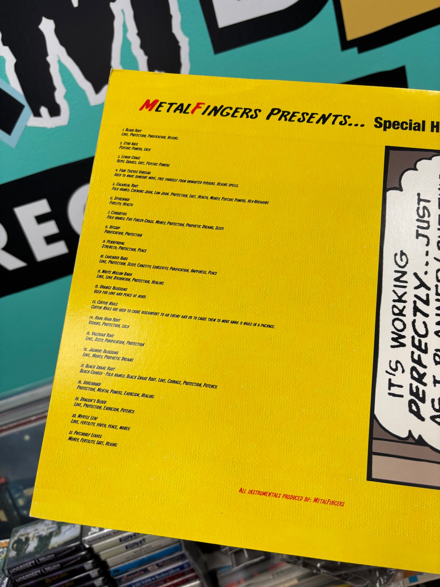 Metal Fingers: Special Herbs 4,5,6, 2LP, 1st pressing, Only vinyl pressing, gatefold, Metal Face Records, Shaman Work Recordings, USA & Europe 2003