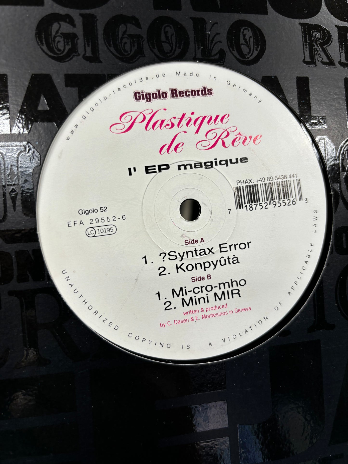 Plastique de Rêve: L’EP Magique, 12inch, 1st pressing, International Deejay Gigolo Records, Germany 2001