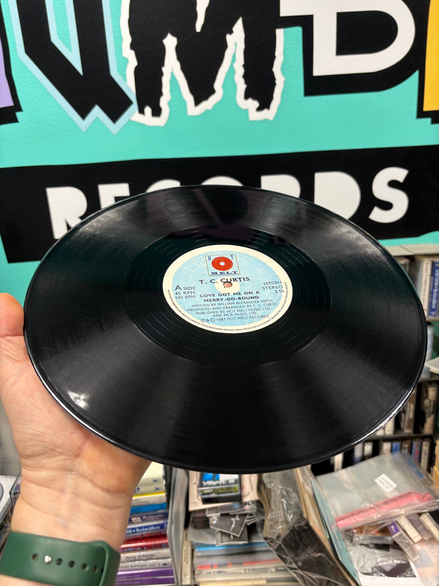 T.C. Curtis: Love’s Got Me On A Merry Go Around, 12inch, Only 12inch pressing, Hot Melt, UK 1987