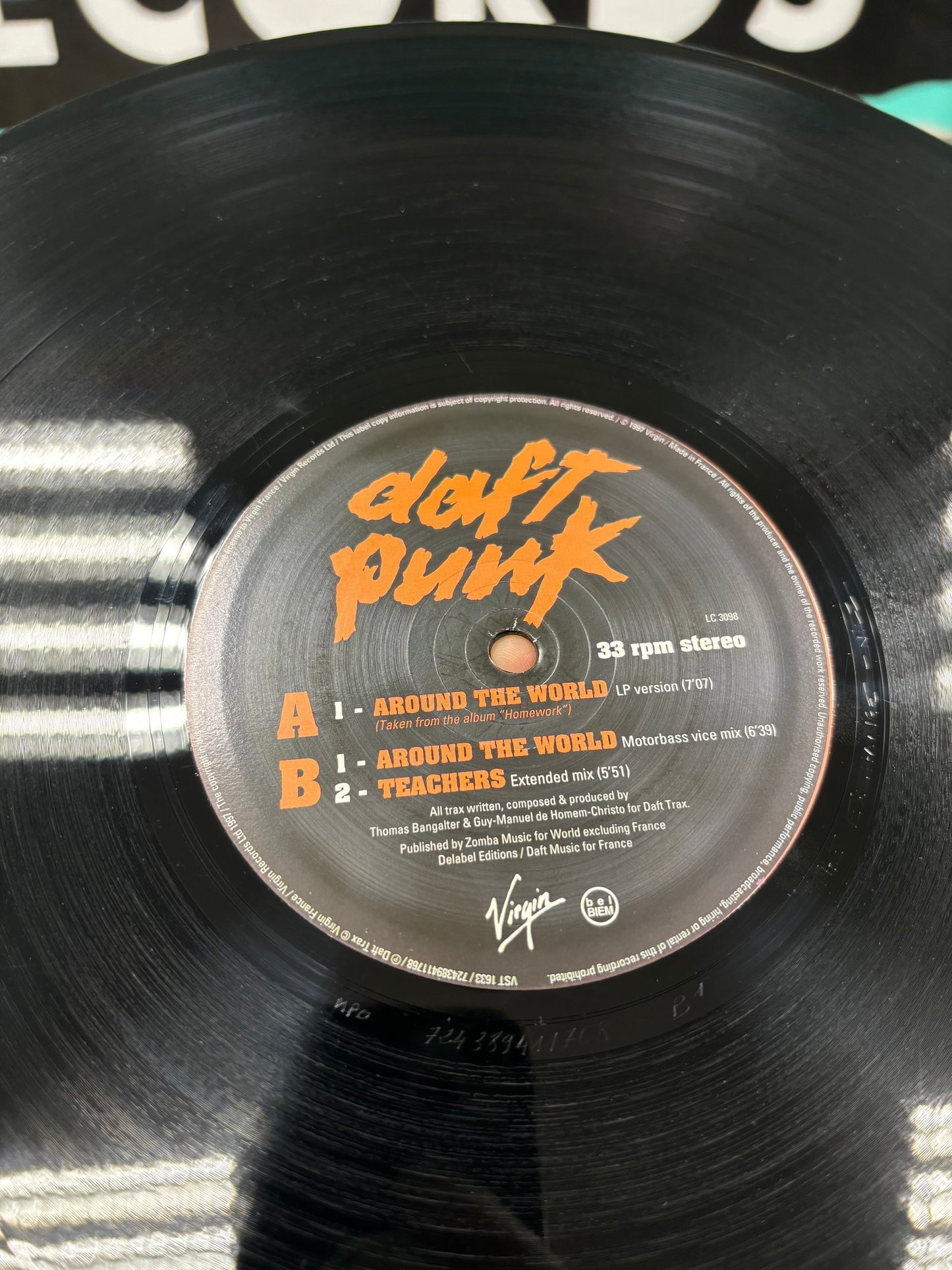 Daft Punk: Around The World, 12inch, MPO Pressing, Virgin, UK & France 1997