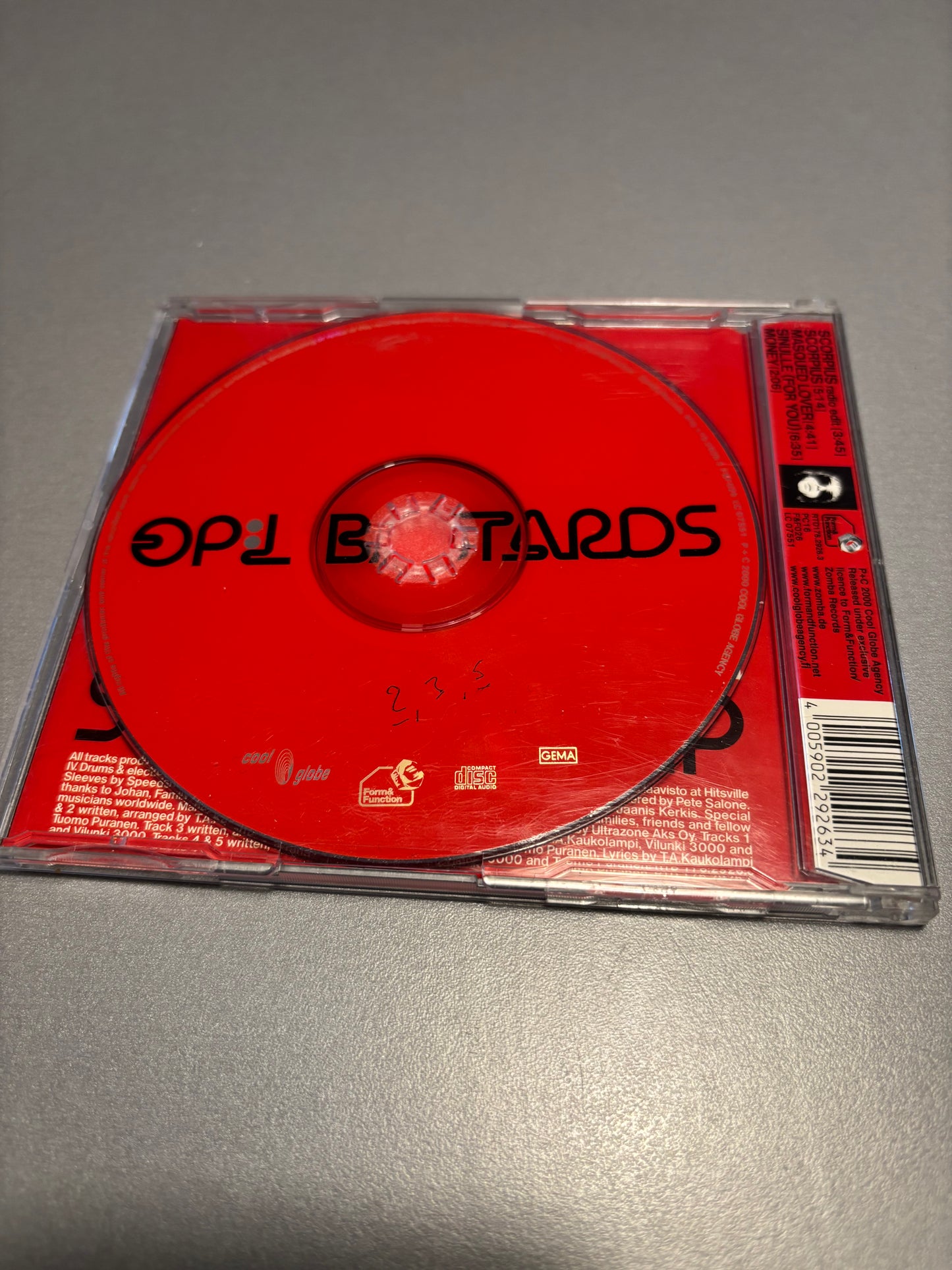 Op:l Bastards: Scorpius EP, CD EP, 1st pressing, Only CD pressing, Form & Function, Germany 2000