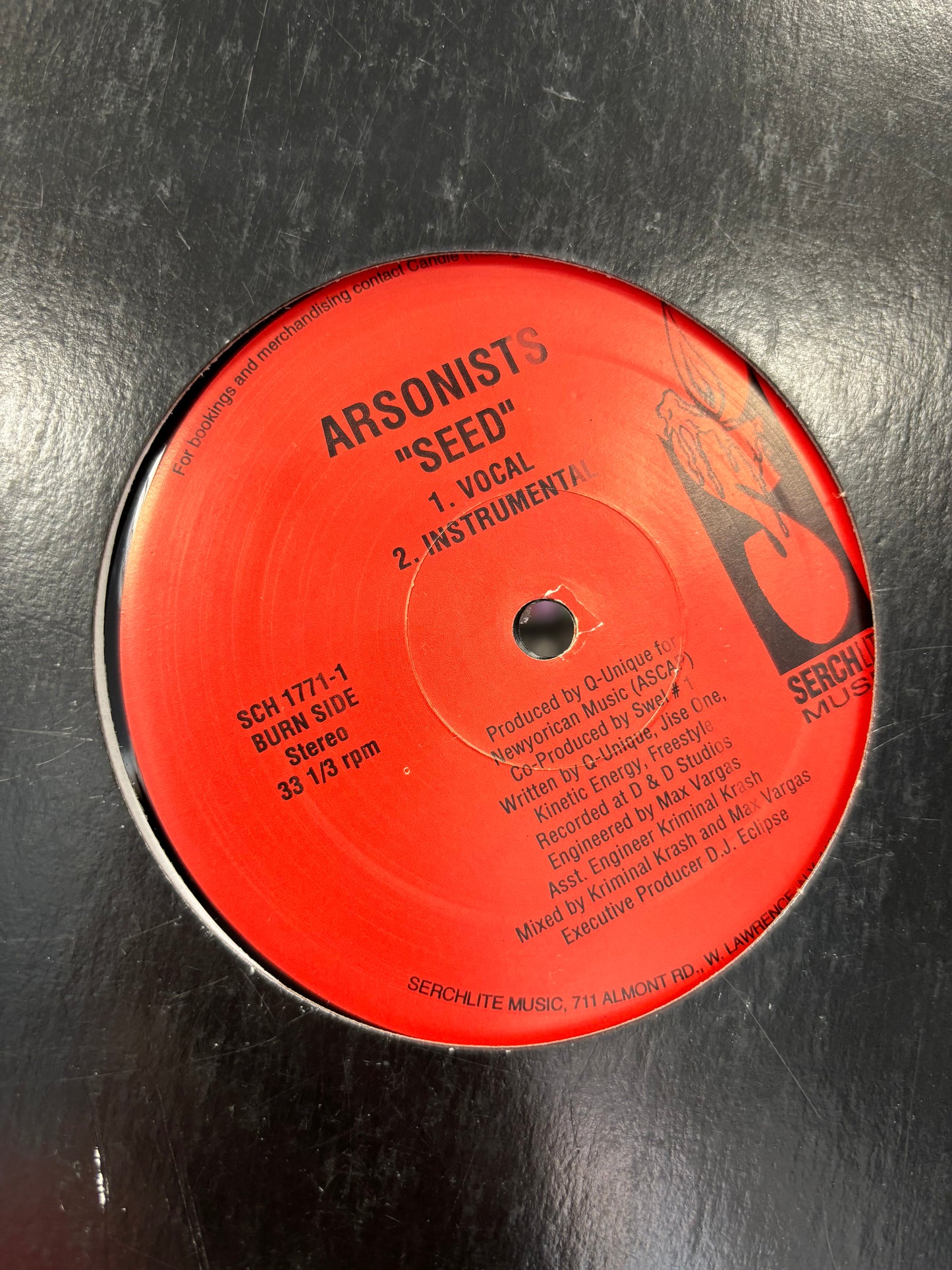 Arsonists: Venom/Seed, 12inch, Only vinyl pressing, OG, Serchlite Music, US 1997