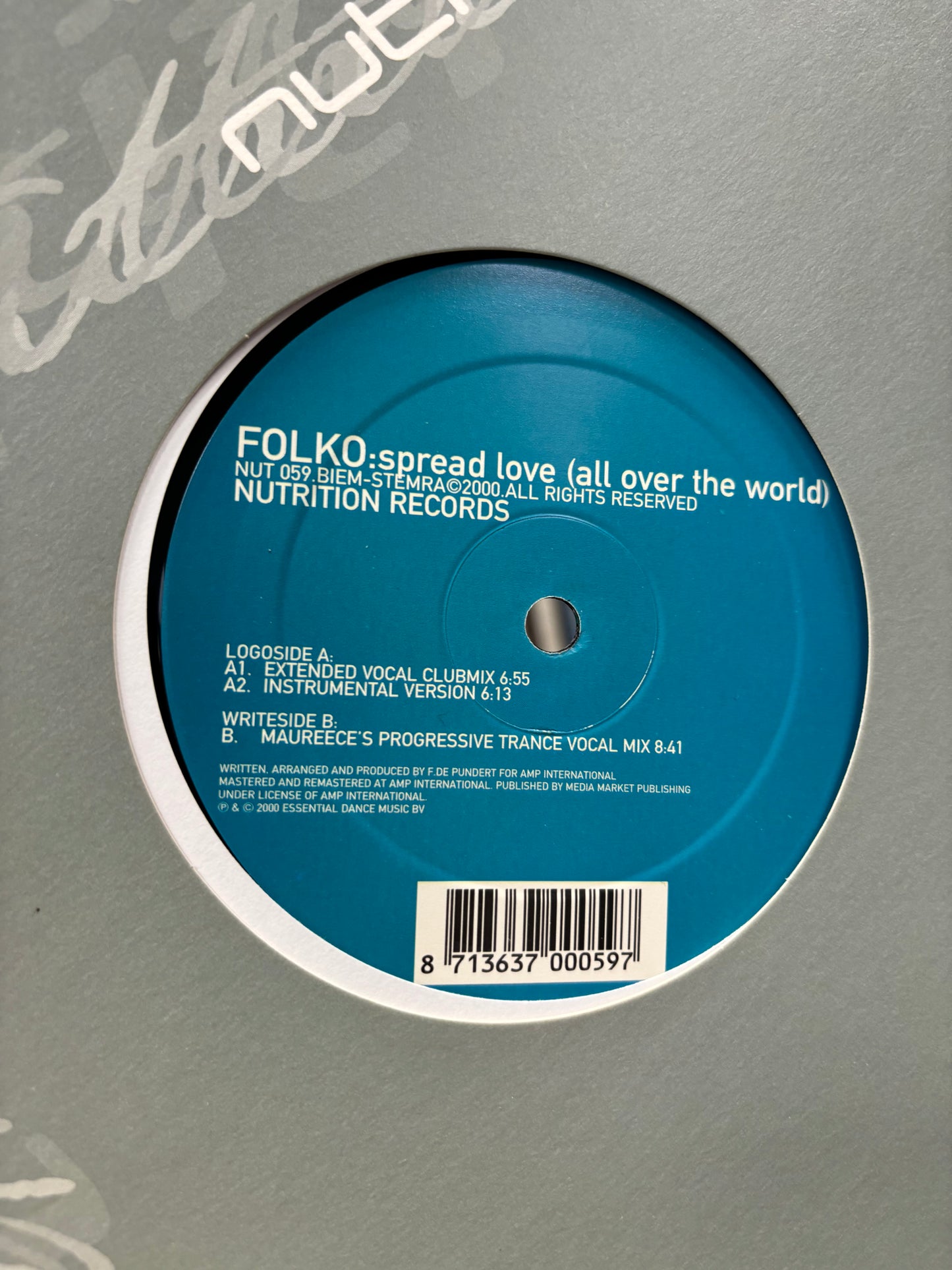 Folko: Spread Love (All Over The World), 12inch, Only official pressing, Nutrition, Netherlands 2000