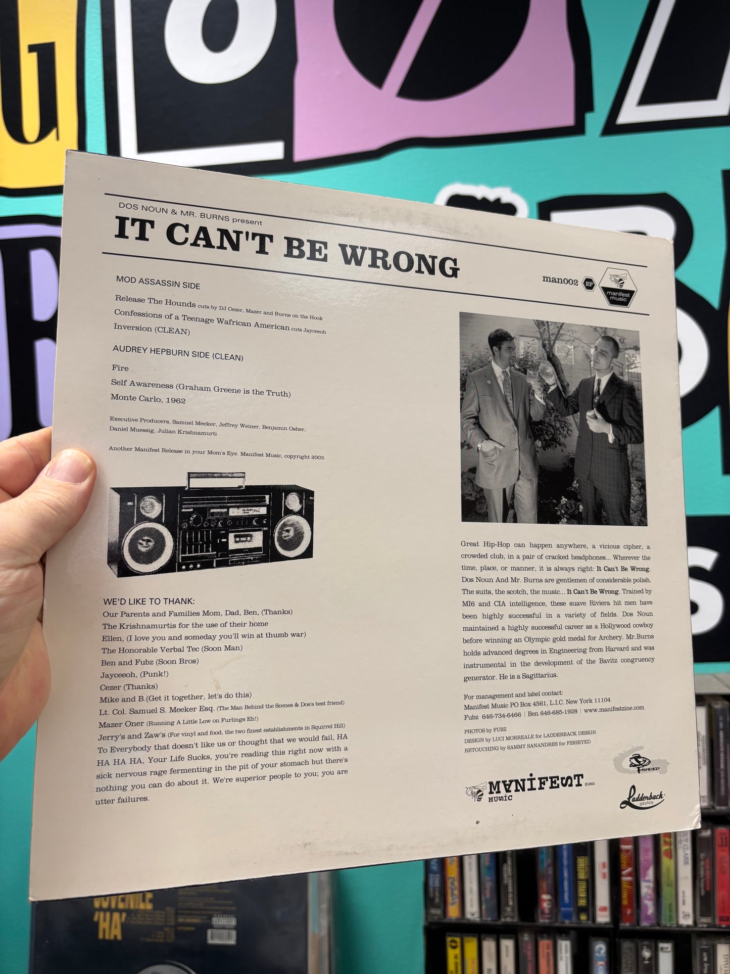 Dos Noun & Mr. Burns: It Can’t Be Wrong, 12inch, Only pressing, Manifest Music, US 2003