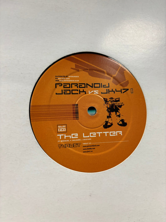 Paranoid Jack: The Letter/Movin, 12inch, Only vinyl pressing, Thrust Recordings, UK 2004