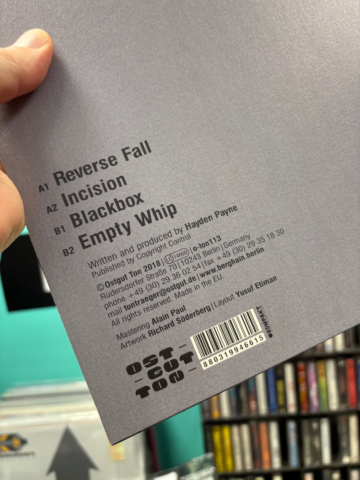 Phase Fatale: Reverse Fall, 12inch, Only pressing, Ostgut Ton, Germany 2018