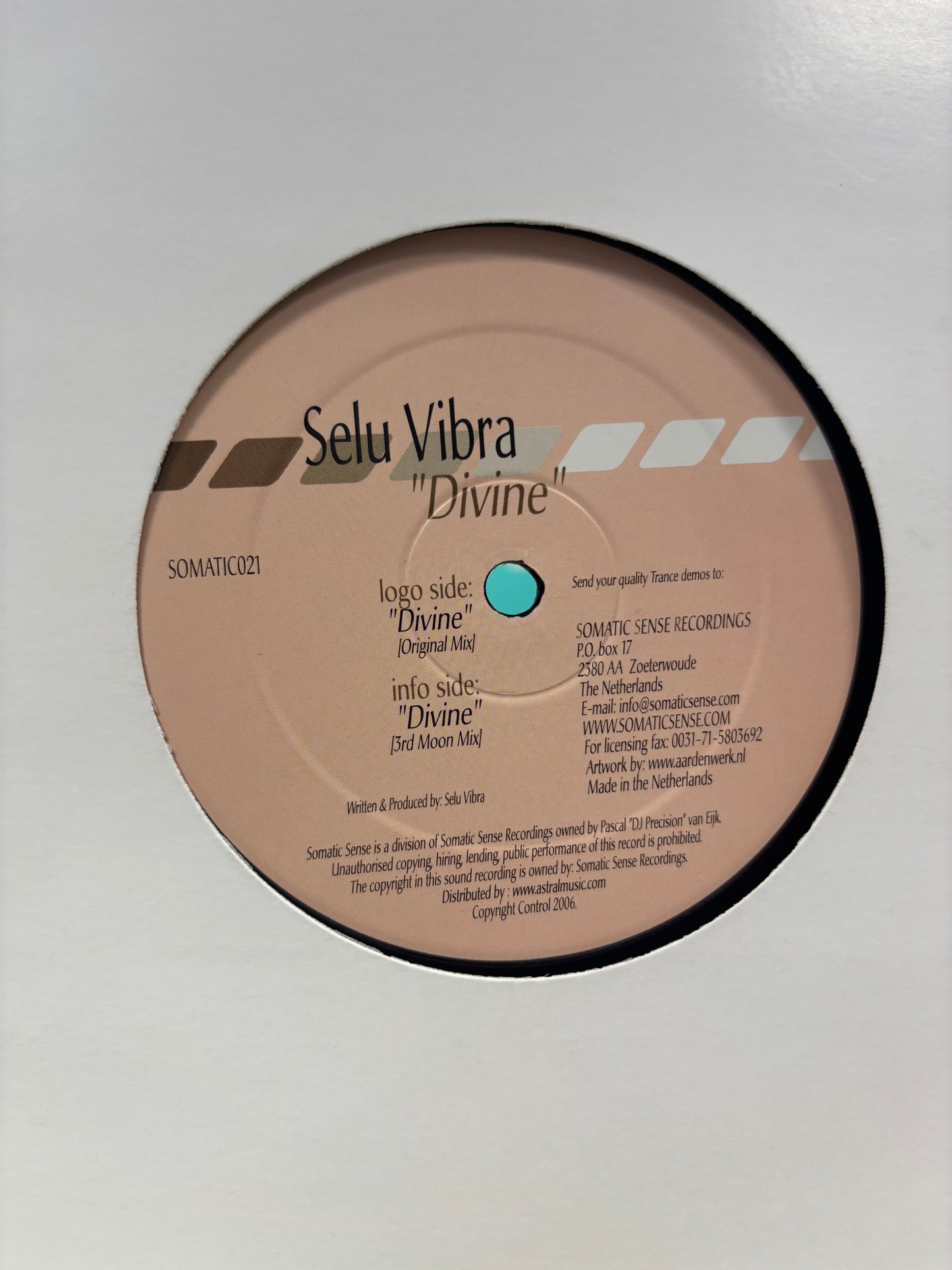 Selu Vibra: Divine, 12inch, Only pressing, Somatic Sense, Netherlands 2006