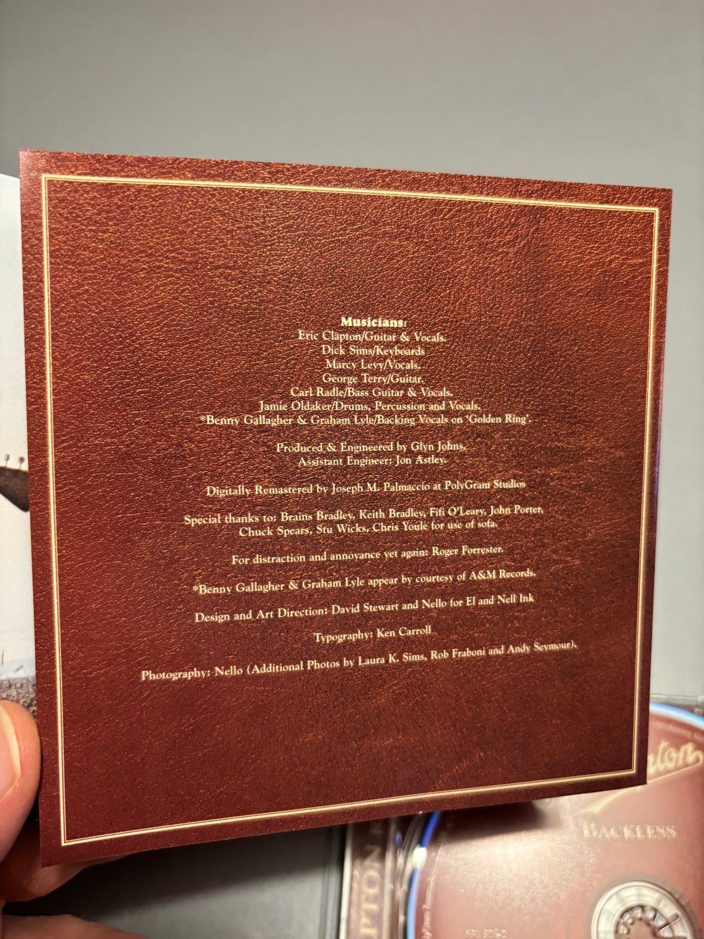 Eric Clapton: Backless, CD, reissue, remastered, Polydor, Europe year?