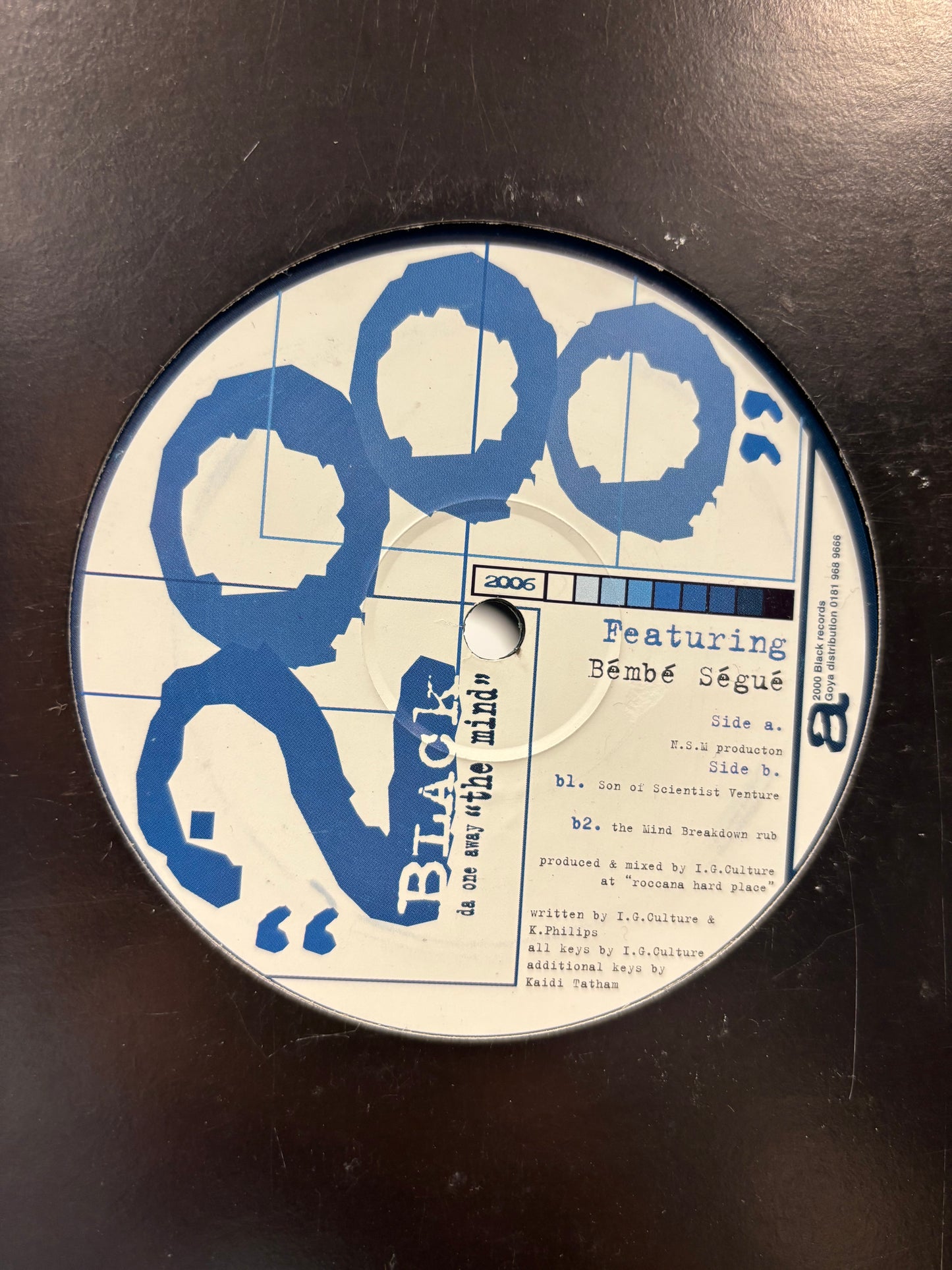 Da One Away feat. Bémbé Ségué: The Mind, 12inch, Only pressing, 2000 Black, UK 1999