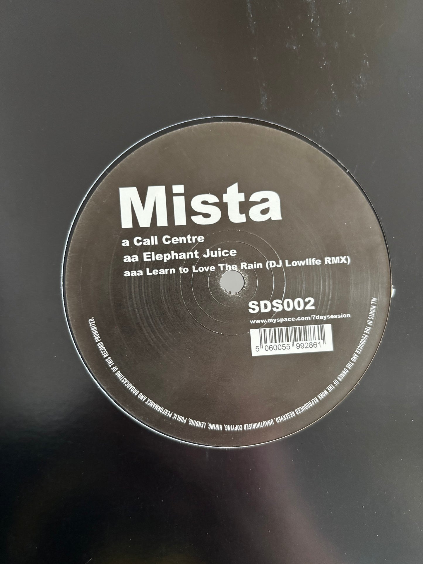 Mista: Call Centre, 12inch, Only pressing, 7Day Session, UK 2007