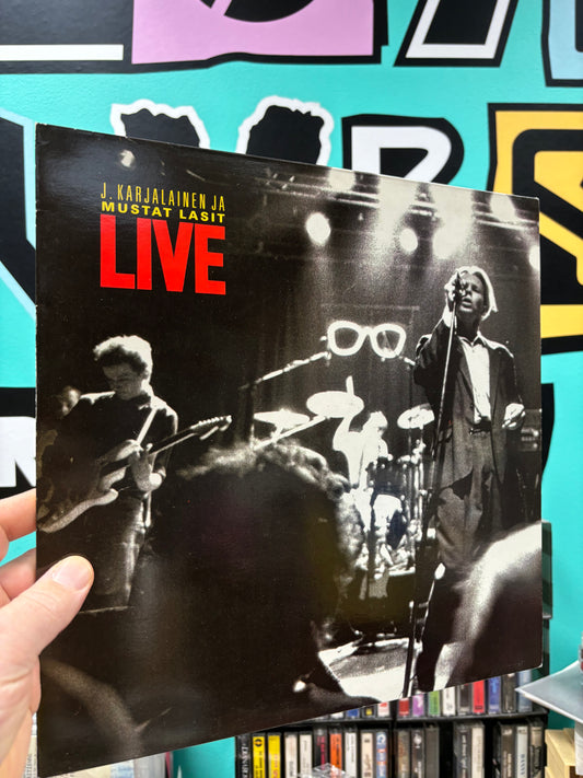 J. Karjalainen Ja Mustat Lasit: Live, LP, 1st pressing, Only vinyl pressing, Poko Rekords, Finland 1989