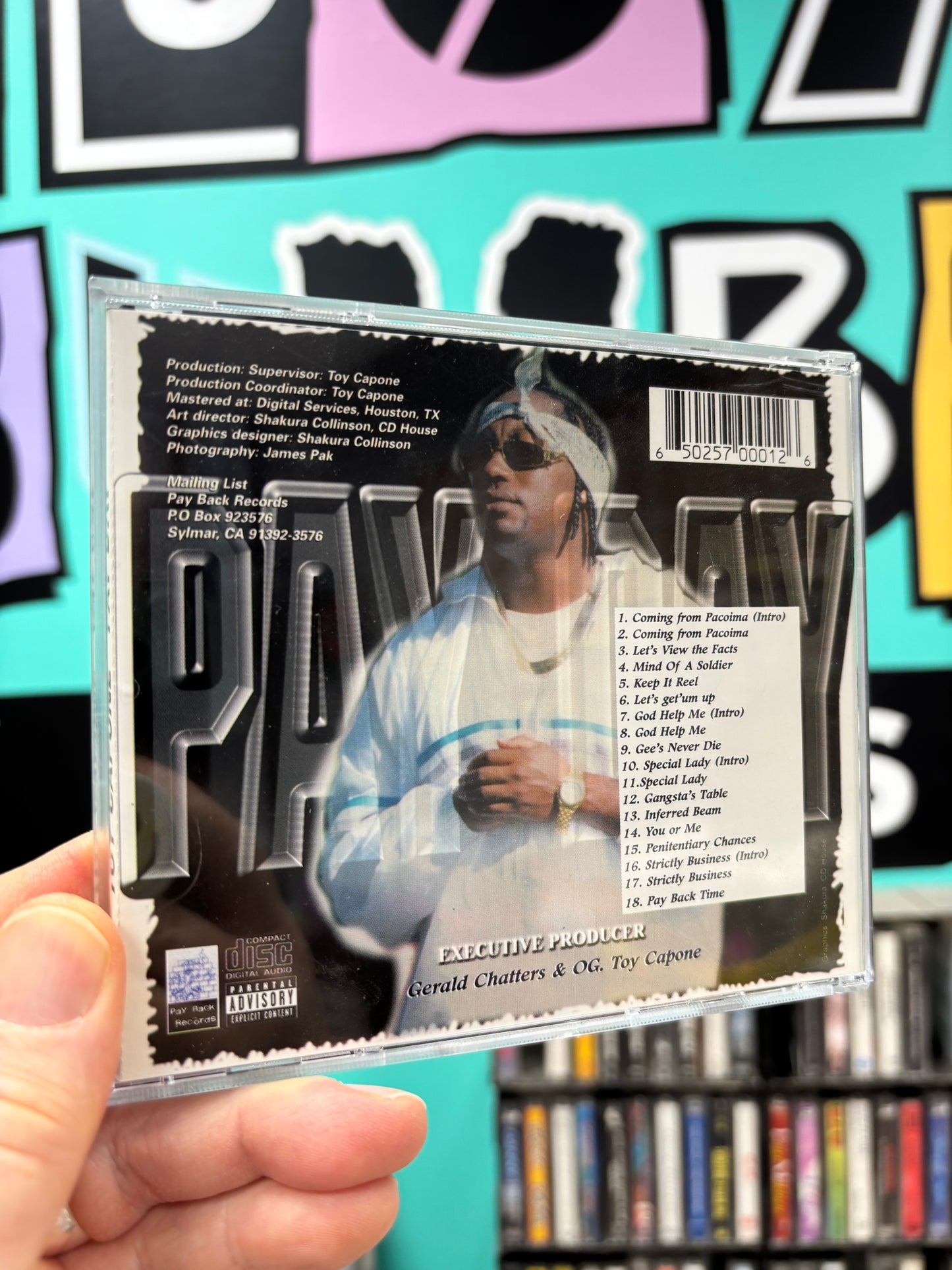 Toy Capone: Pay Day, CD, 1st pressing, Only CD pressing, Pay Back Records, US 1999