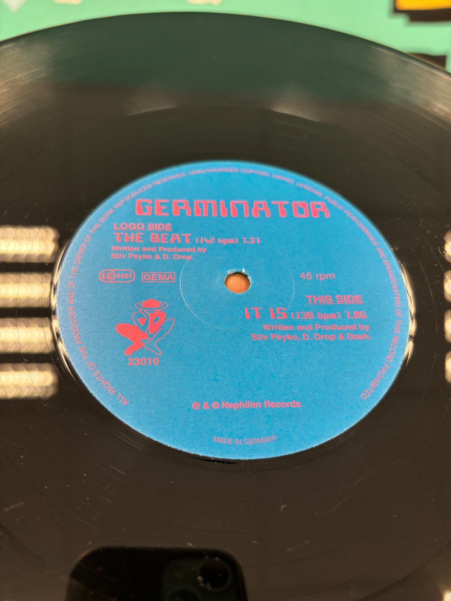 Germinator: The Beat/It Is, 12inch, Only official pressing, Nephilim Records, Germany 1996