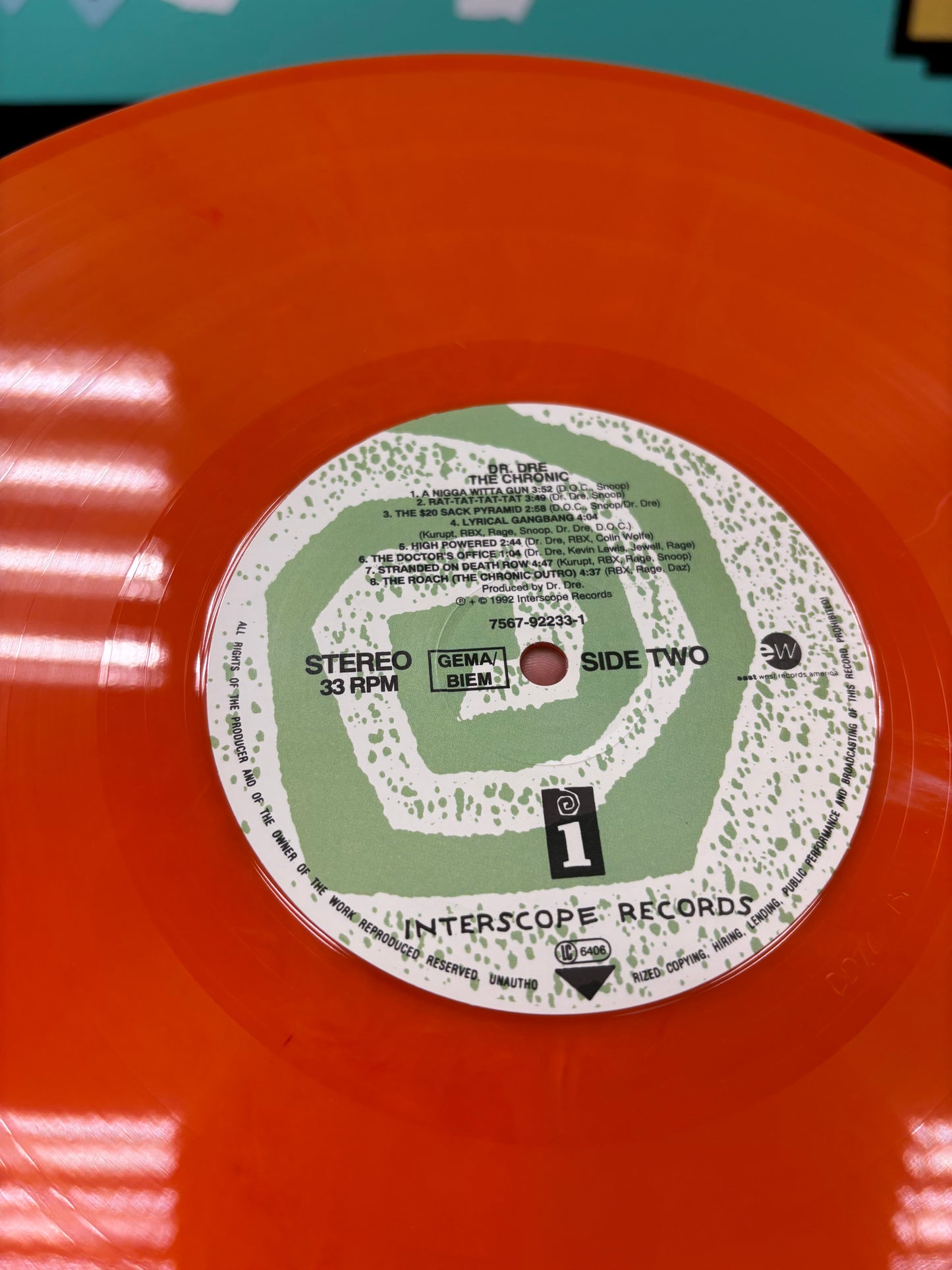 Dr. Dre: The Chronic, LP, Orange vinyl, Unofficial, Reissue, UK year?