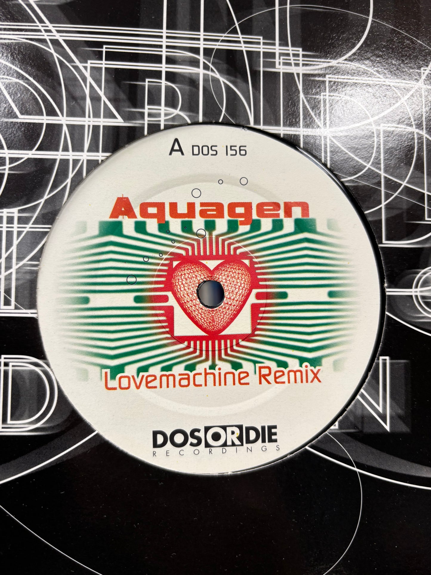 Aquagen: Lovemachine Remix, 12inch, 1st pressing, Dos Or Die Recordings, Germany 2000