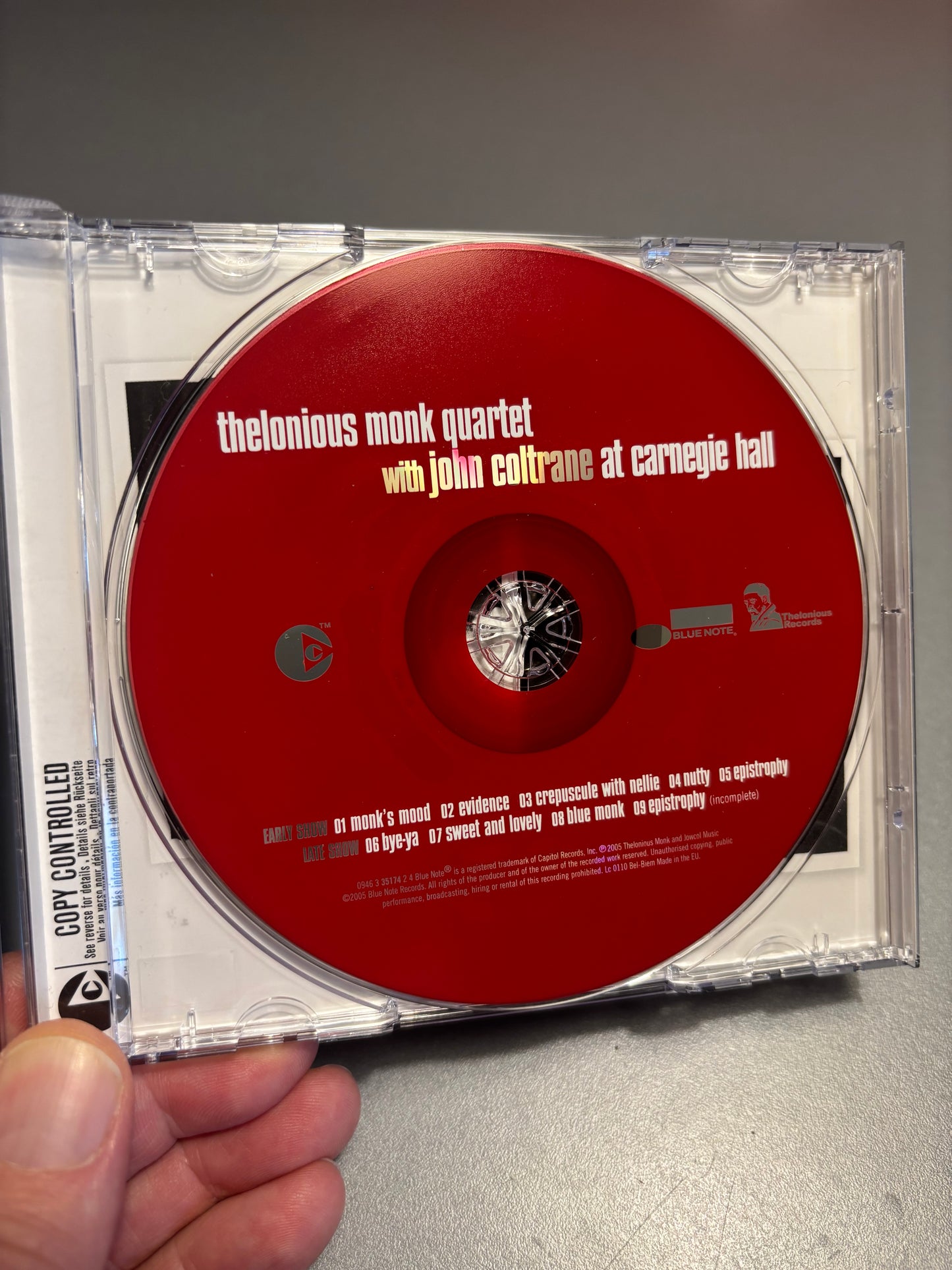Thelonious Monk Quartet with John Coltrane at Carnegie Hall, CD, Copy Protected, Blue Note, Thelonious Records, Europe 2005