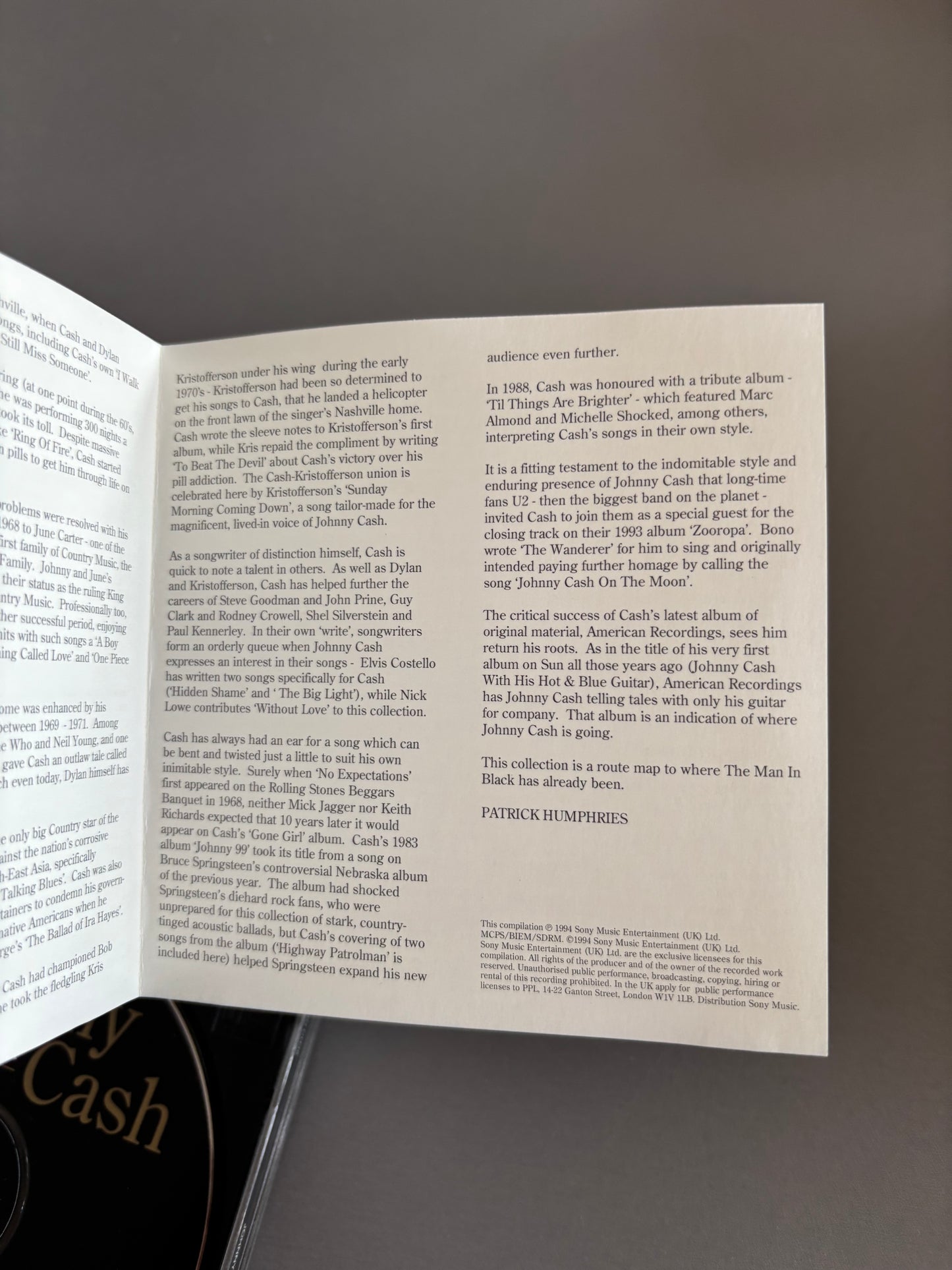 Johnny Cash: The Man In Black - The Definitive Collection, CD, Columbia, UK 1994