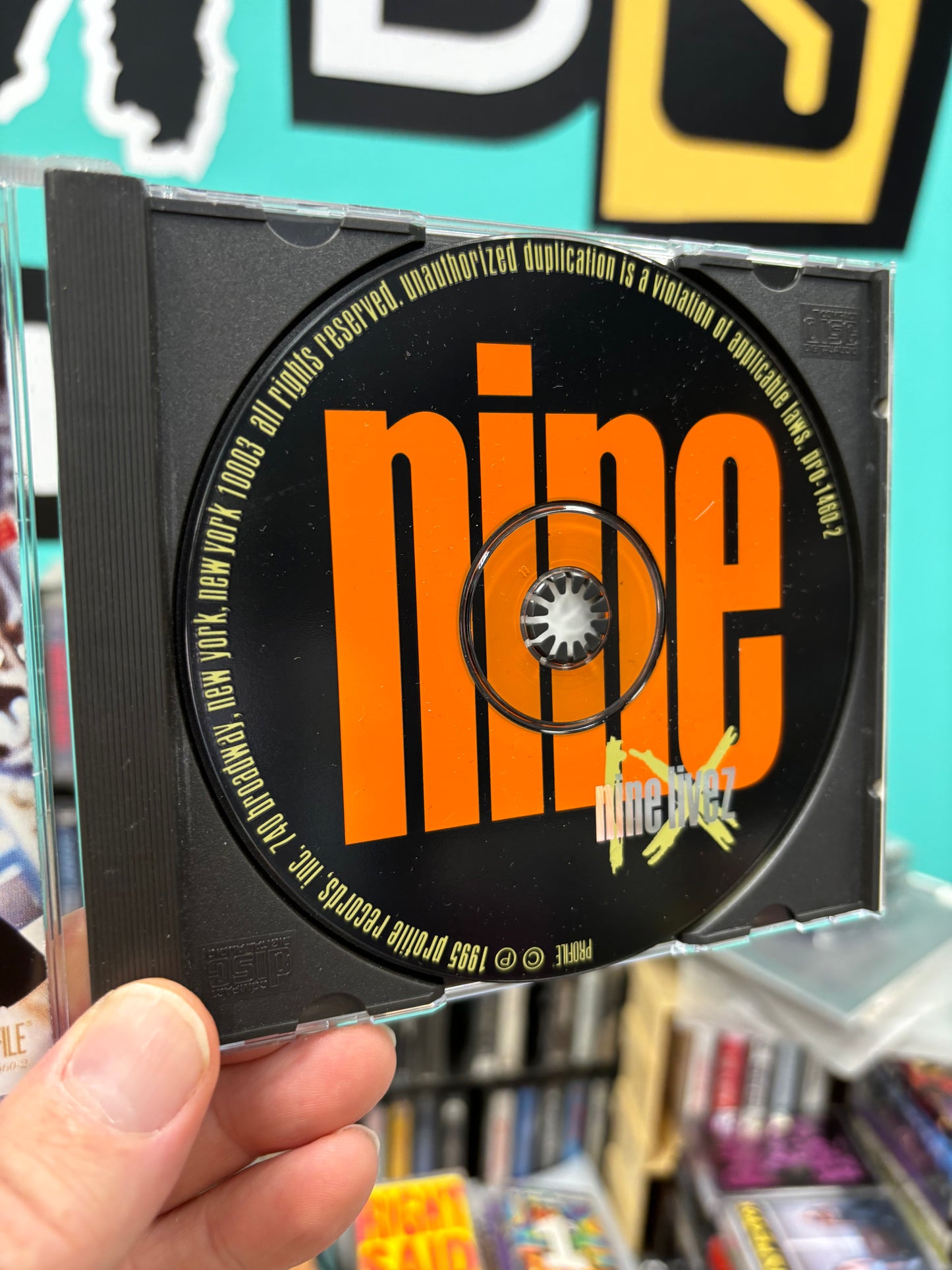 Nine: Nine Livez, CD, 1st pressing, Profile Records, US 1995