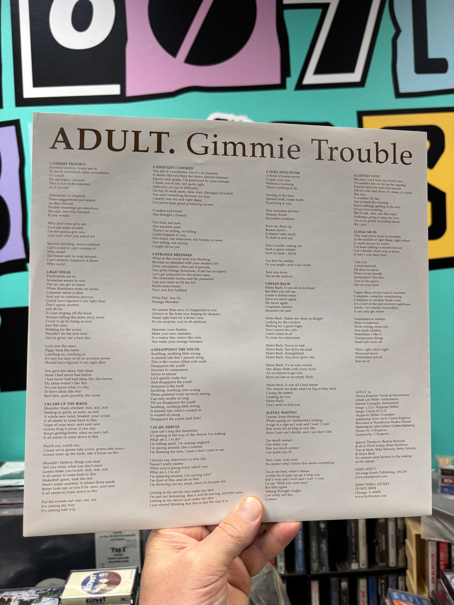 ADULT. : Gimmie Trouble, LP, Only vinyl pressing, Thrill Jockey, US 2005