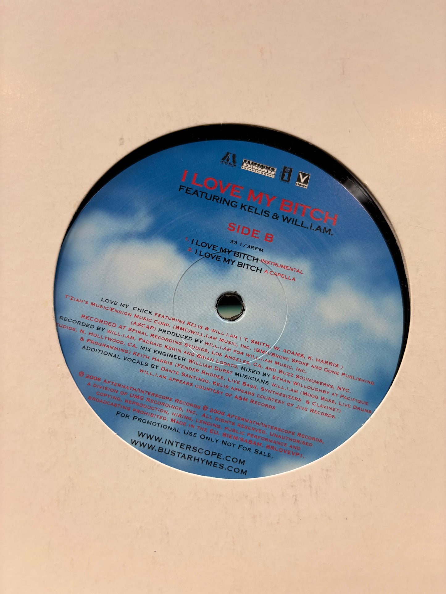 Busta Rhymes feat. Kelis & Will.i.am: I Love My Chick, 12inch, promo, Interscope Records, Europe 2006