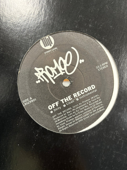 Promoe: Off The Record, 12inch, Street Level Records, Sweden 1999