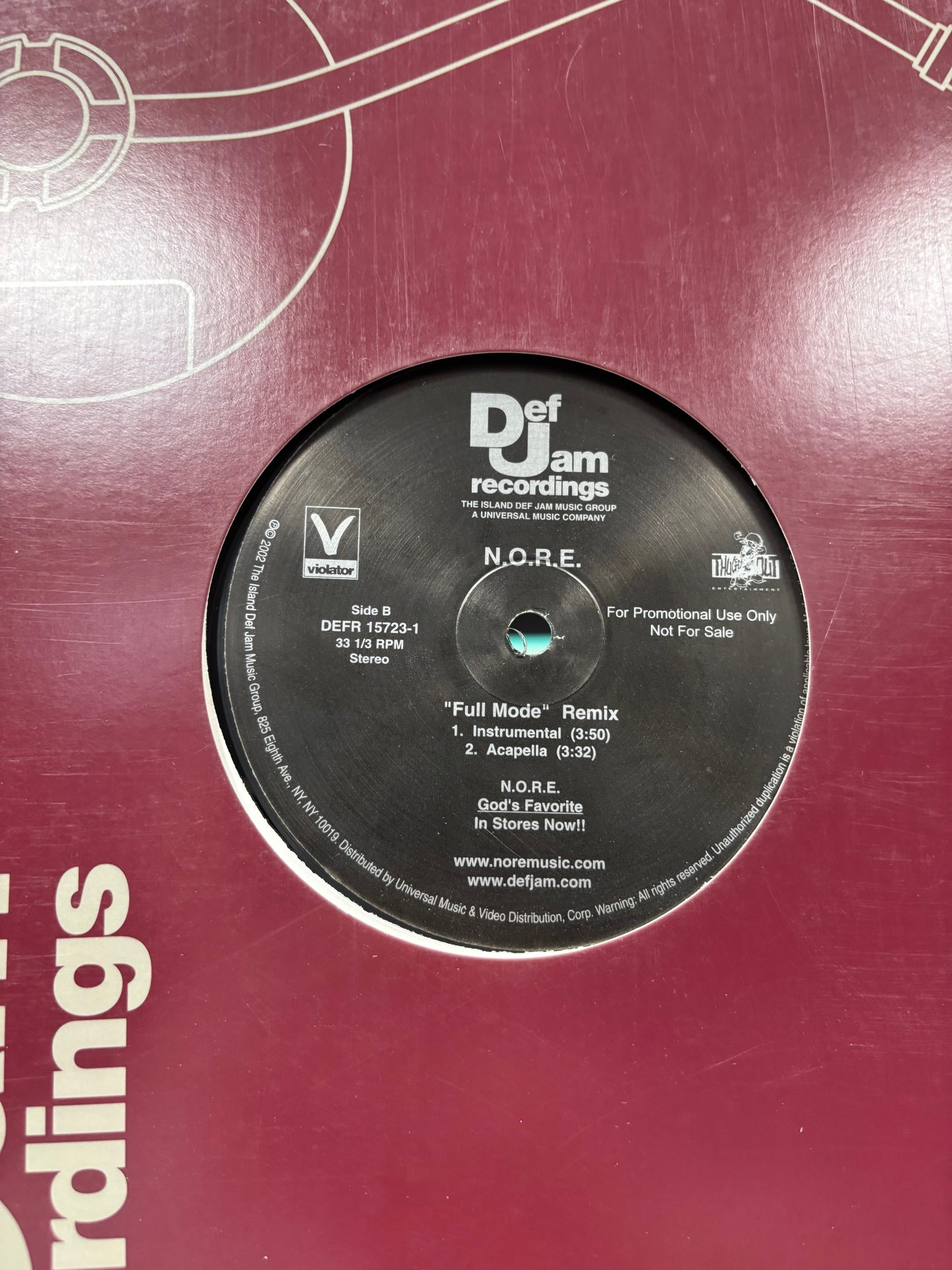 N.O.R.E. and Capone: Full Mode (Remix), 12inch, Promo, Def Jam Recordings, Violator, Thugged Out Entertainment, US 2002