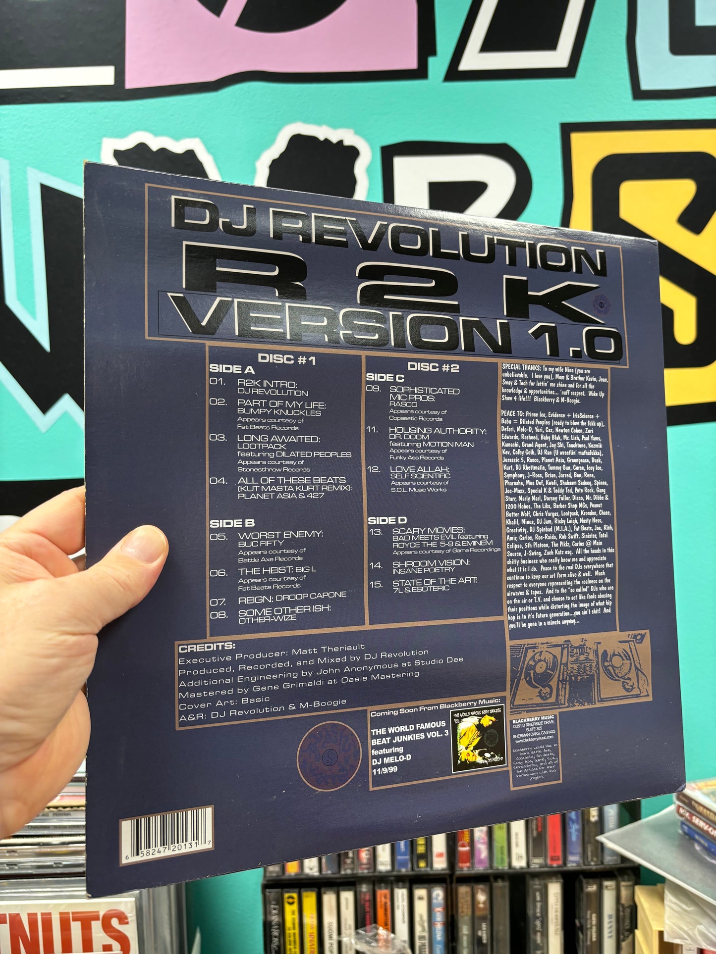 DJ Revolution - R2K Version 1.0, 2LP, 1st pressing, Only vinyl pressing, Blackberry Records, US 1999