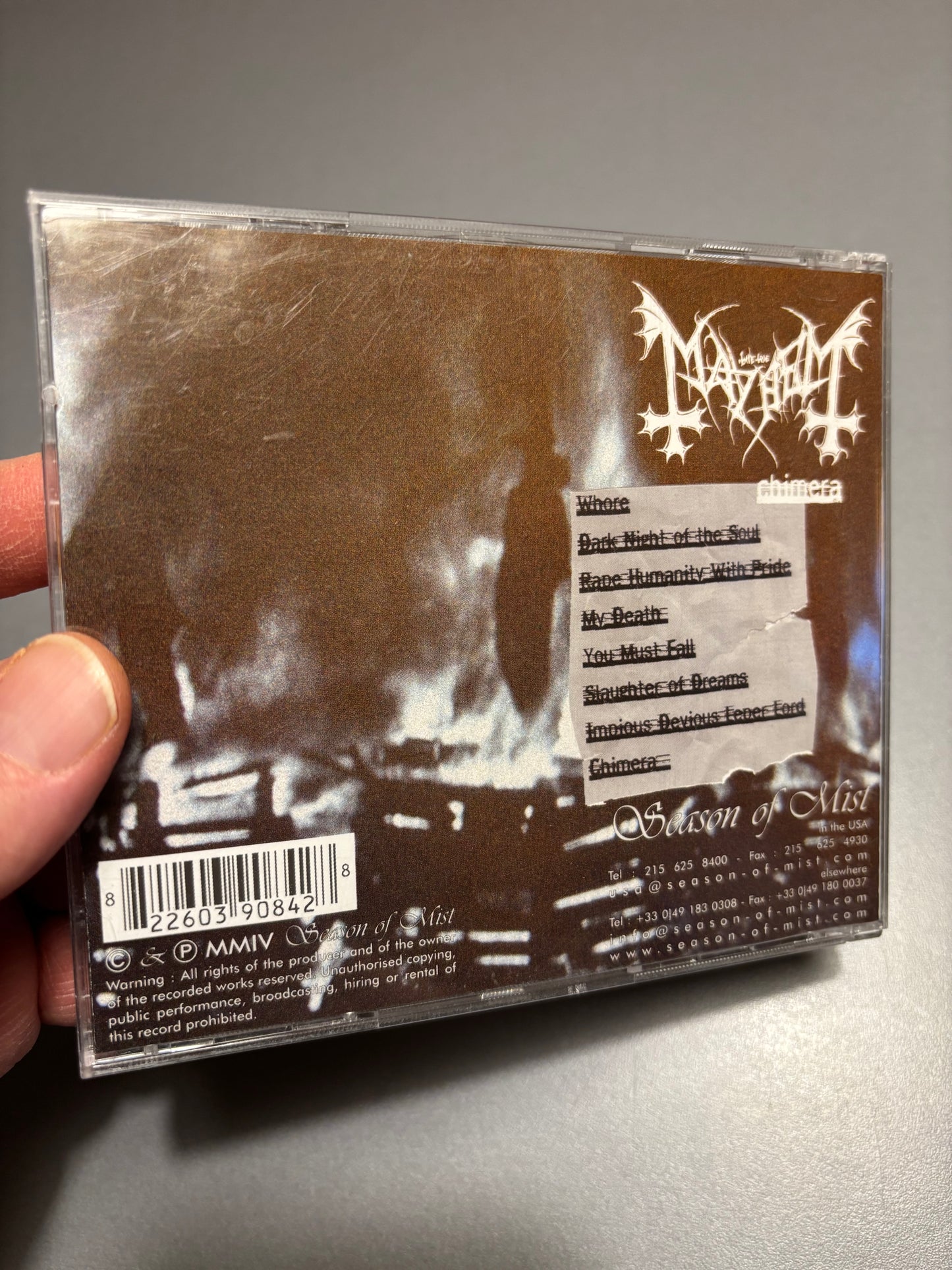 Mayhem: Chimera, CD, Season Of Mist, USA & Europe 2004