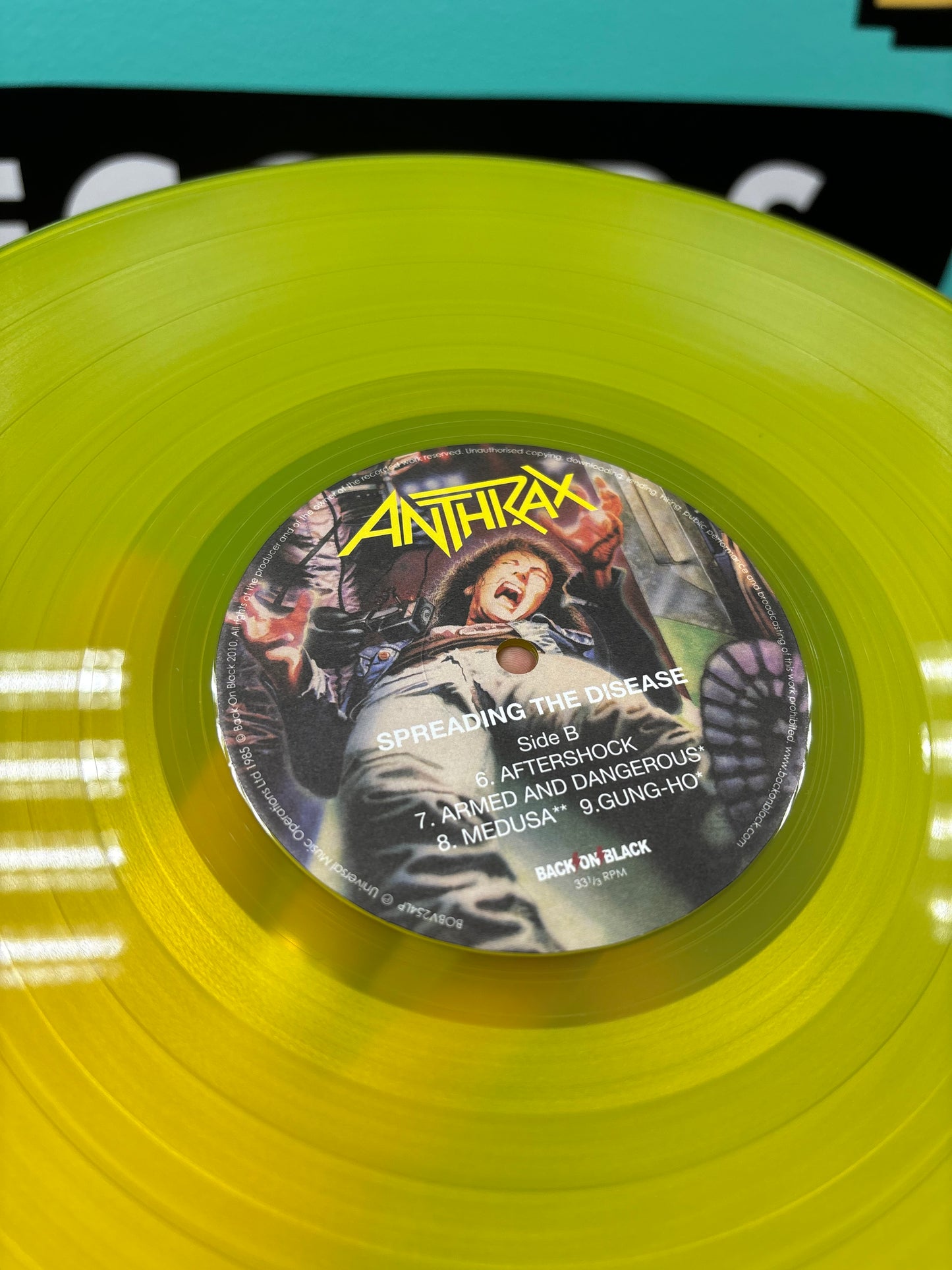 Anthrax: Spreading The Disease, LP, reissue, Limited Edition, Yellow Transparent, gatefold, Back On Black, UK 2010