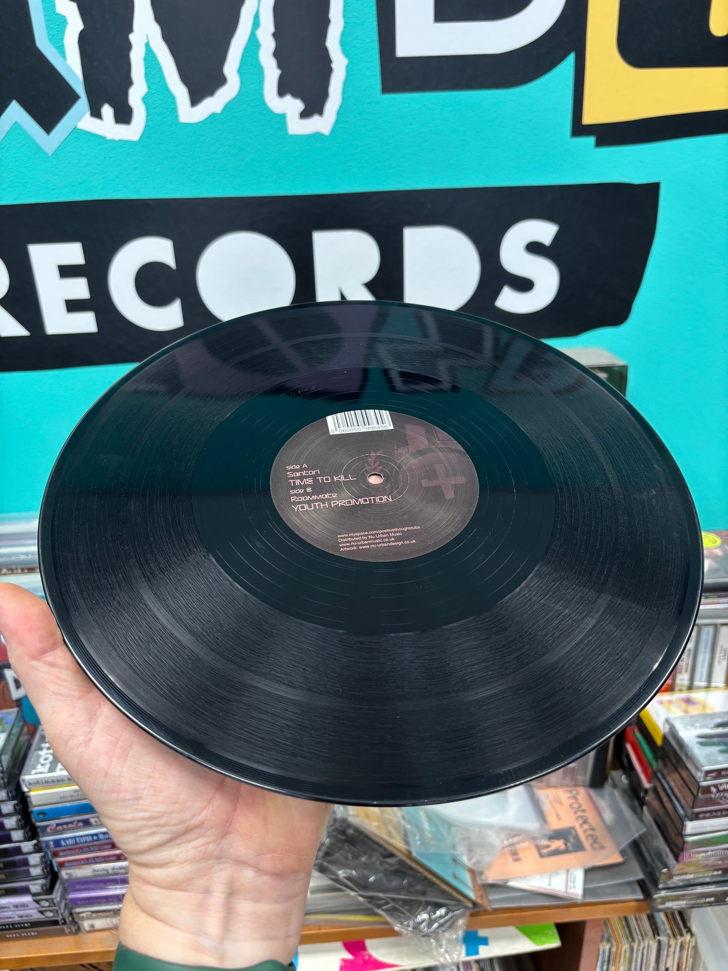 Santori/Roommate: Time To Kill/Youth Promotion, 12inch, split, Only pressing, Positive Thought, UK 2008