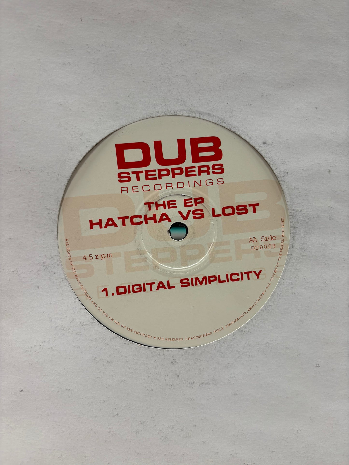 Hatcha vs Lost: The EP, 12inch, Only official pressing, Dub Steppers Records, UK 2009