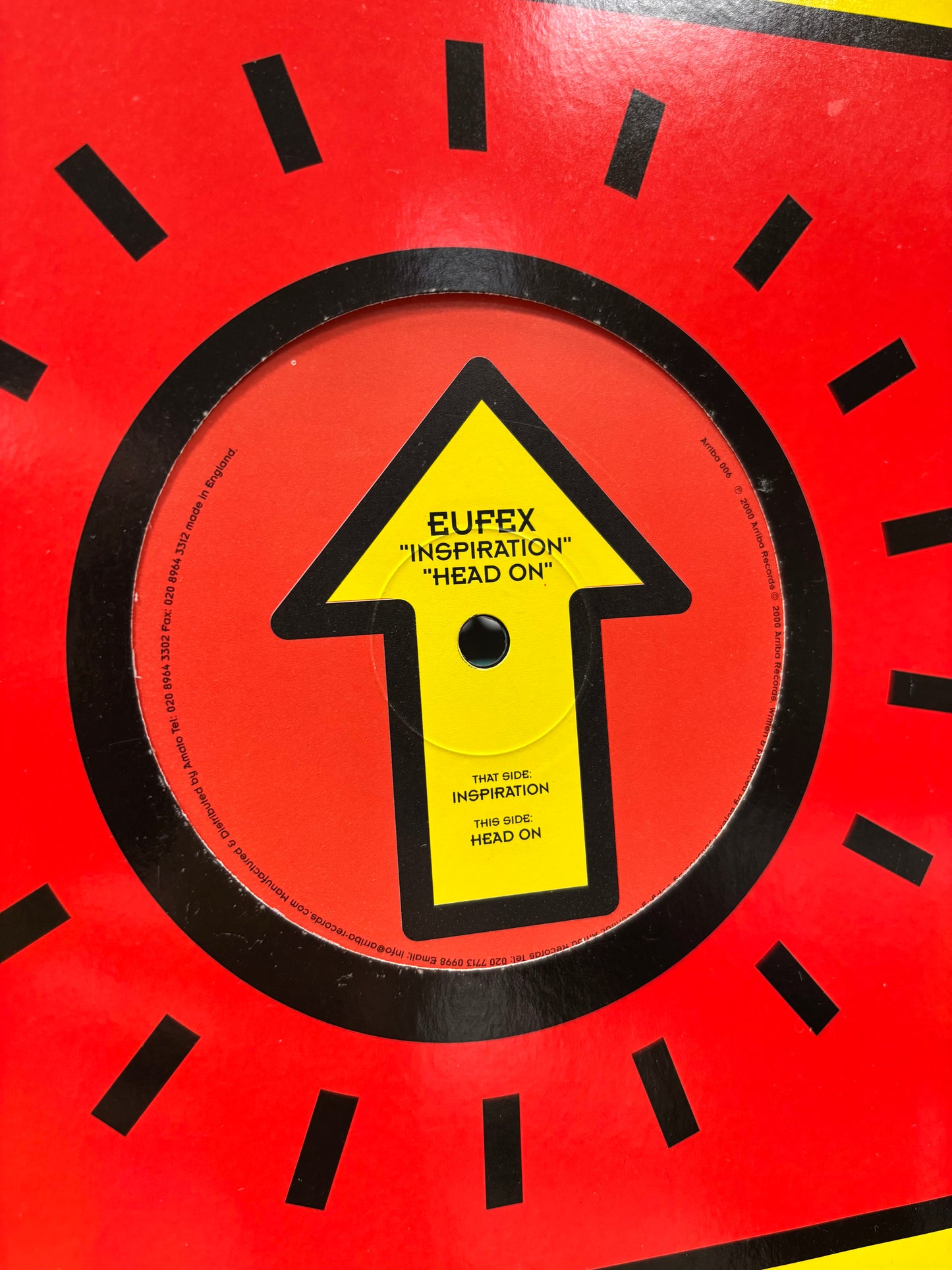 Eufex: Inspiration/Head On, 12inch,Only pressing, Arriba Records, UK 2001