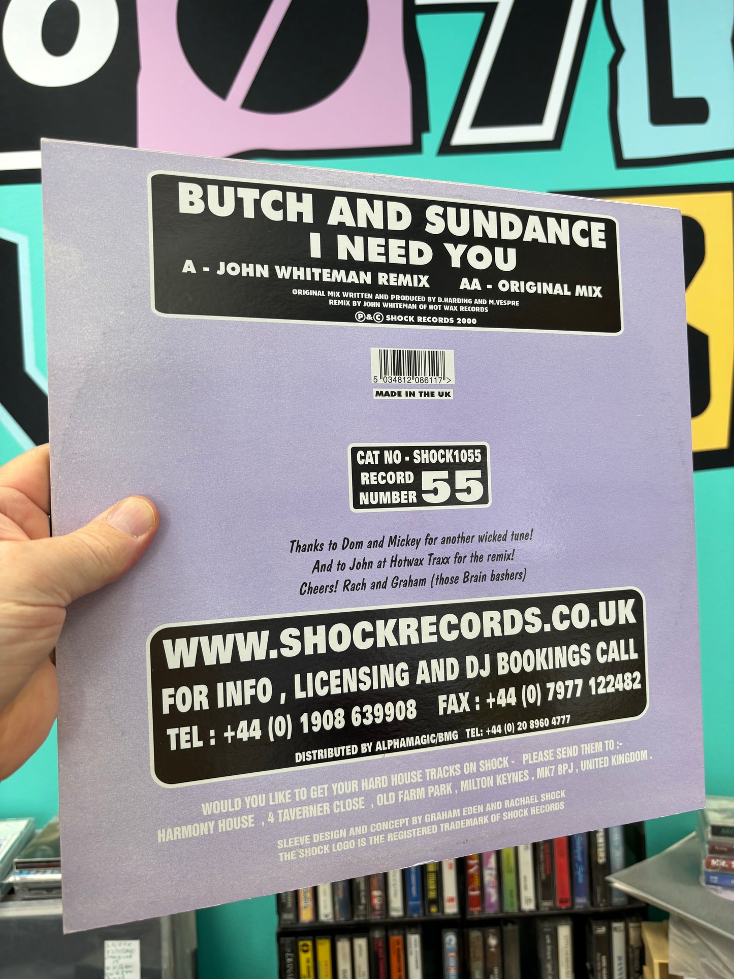 Butch & Sundance: I Need You, 12inch, Only official pressing, Shock Records, UK 2000