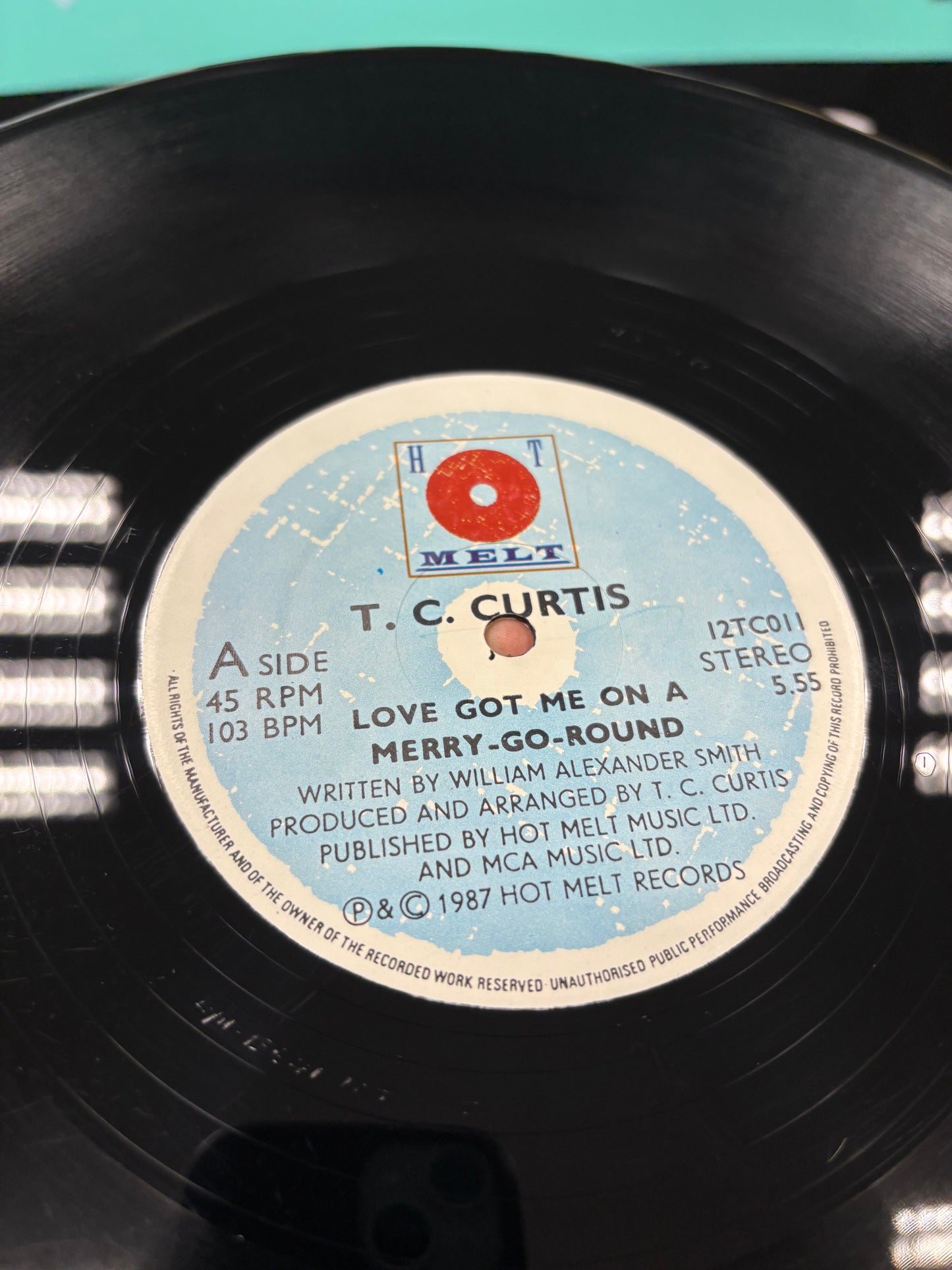 T.C. Curtis: Love’s Got Me On A Merry Go Around, 12inch, Only 12inch pressing, Hot Melt, UK 1987