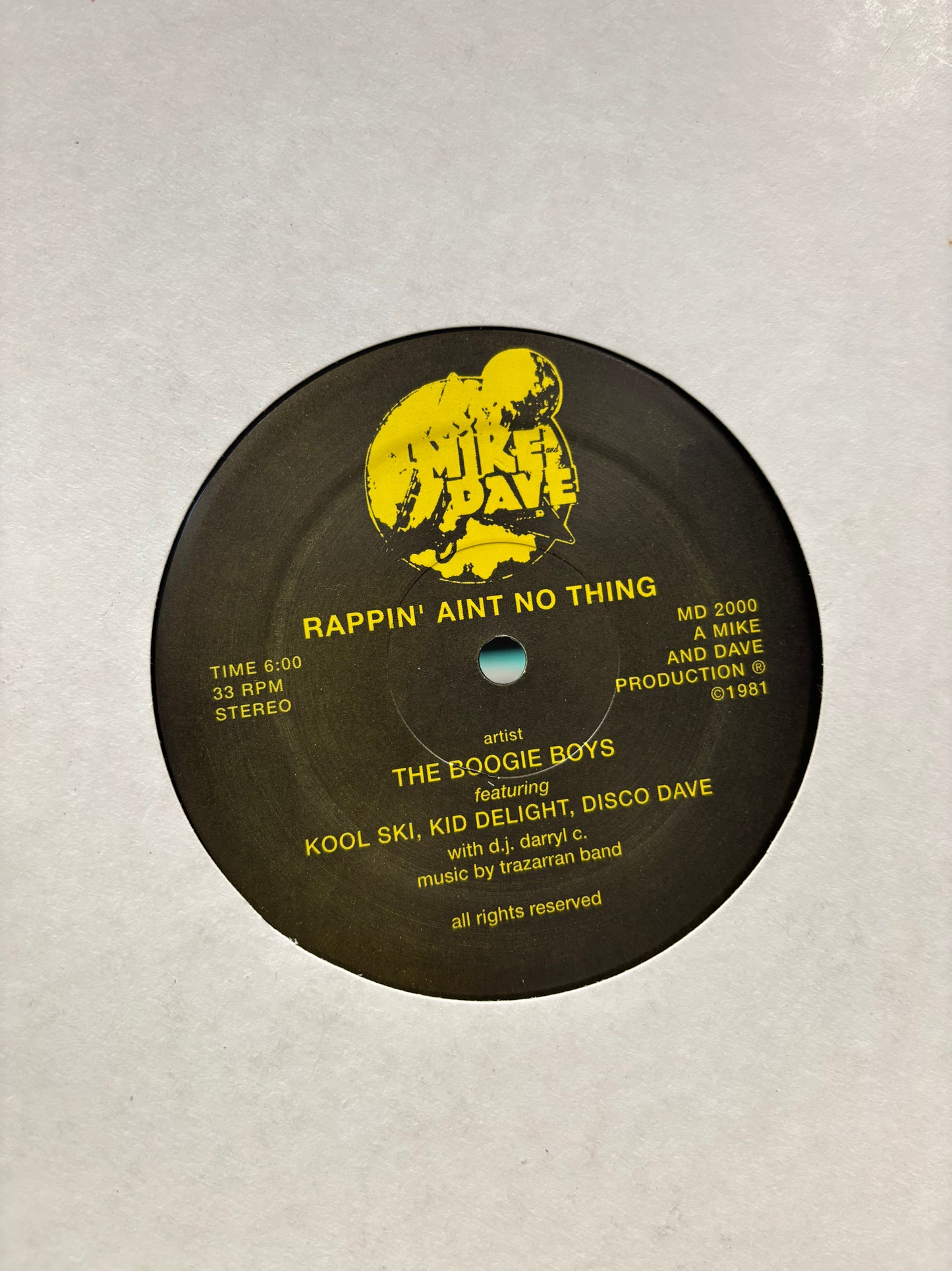 The Boogie Boys: Rappin’ Aint No Thing, 12inch, reissue, Mike & Dave Records, US year?